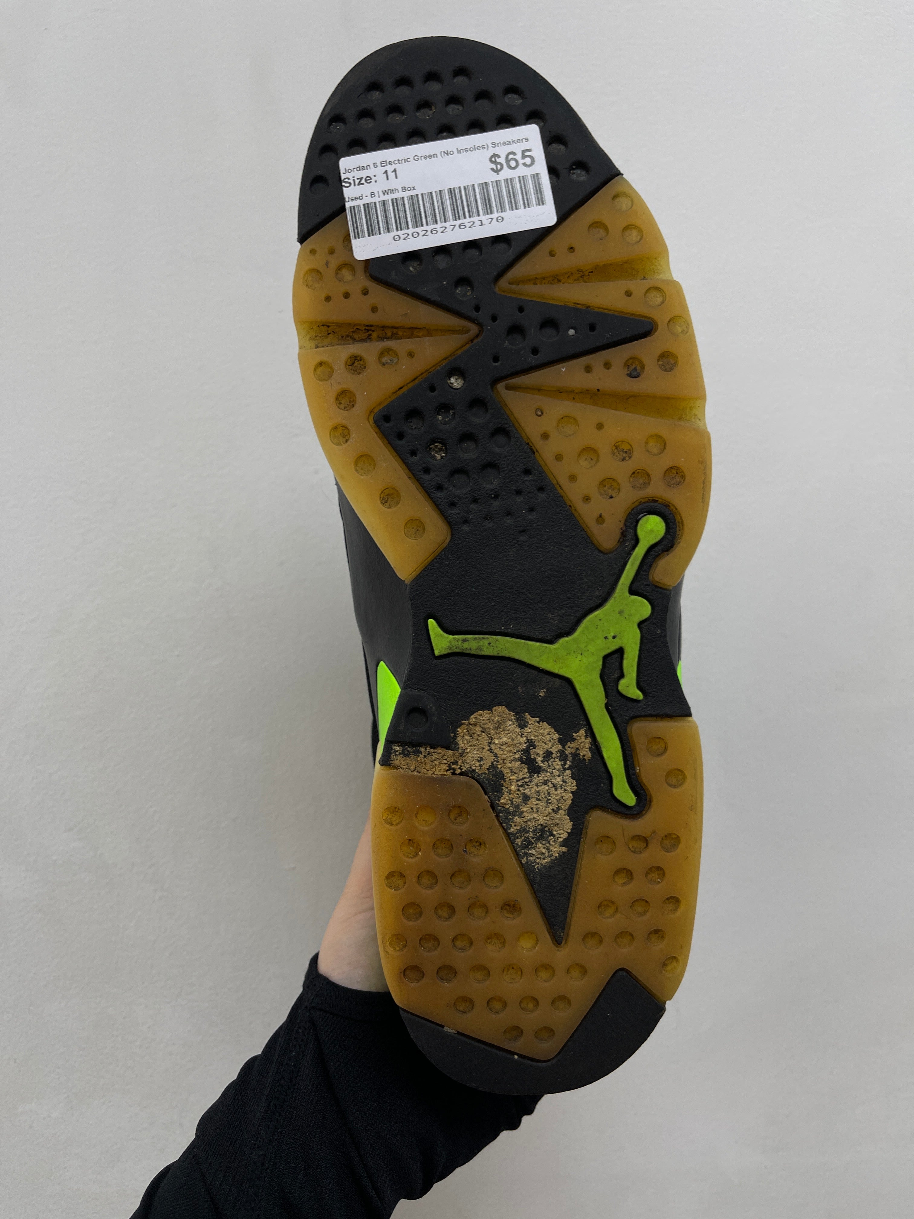 Jordan 6 Electric Green (No Insoles) Sneakers