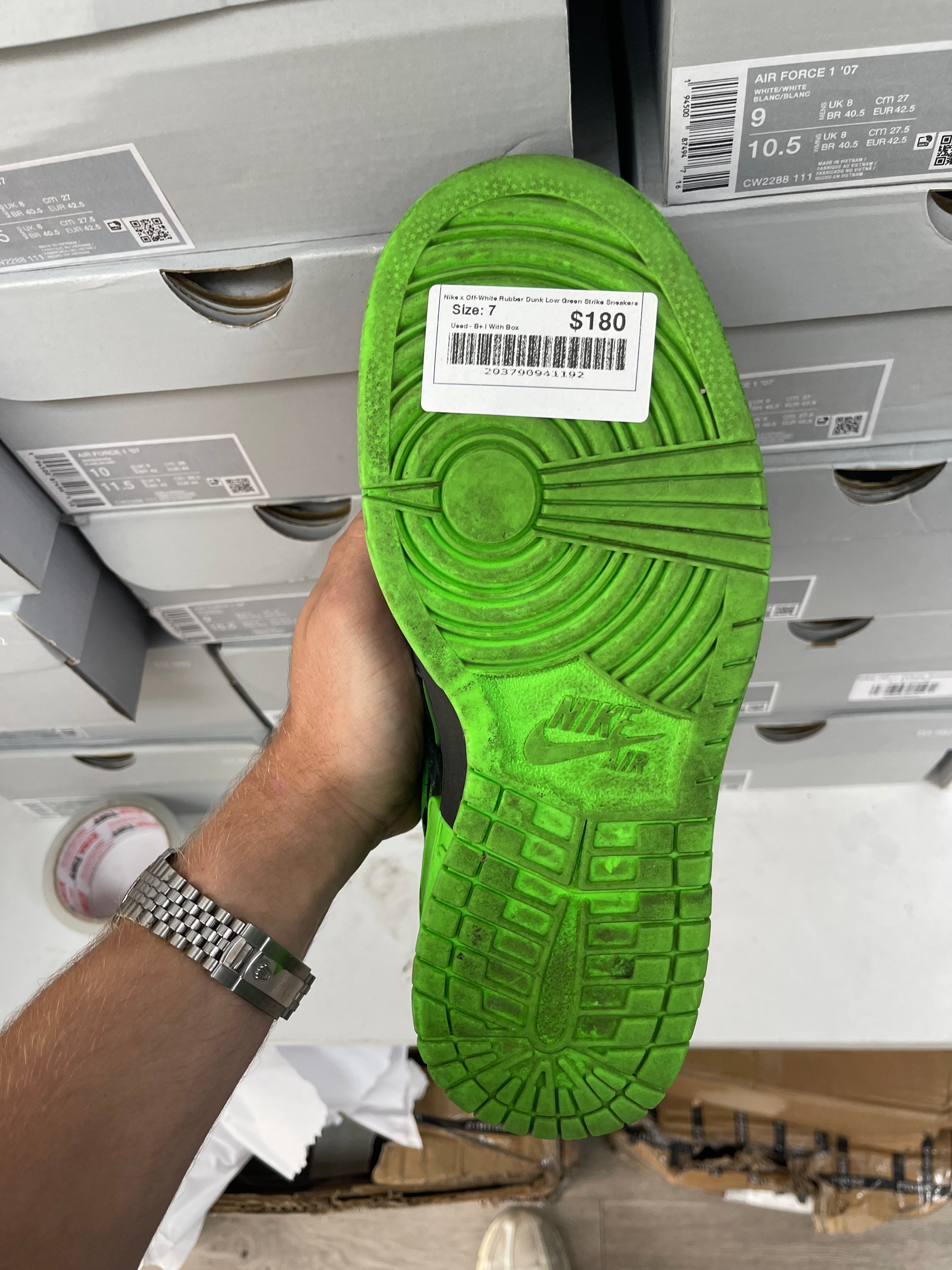 Nike x Off-White Rubber Dunk Low Green Strike Sneakers