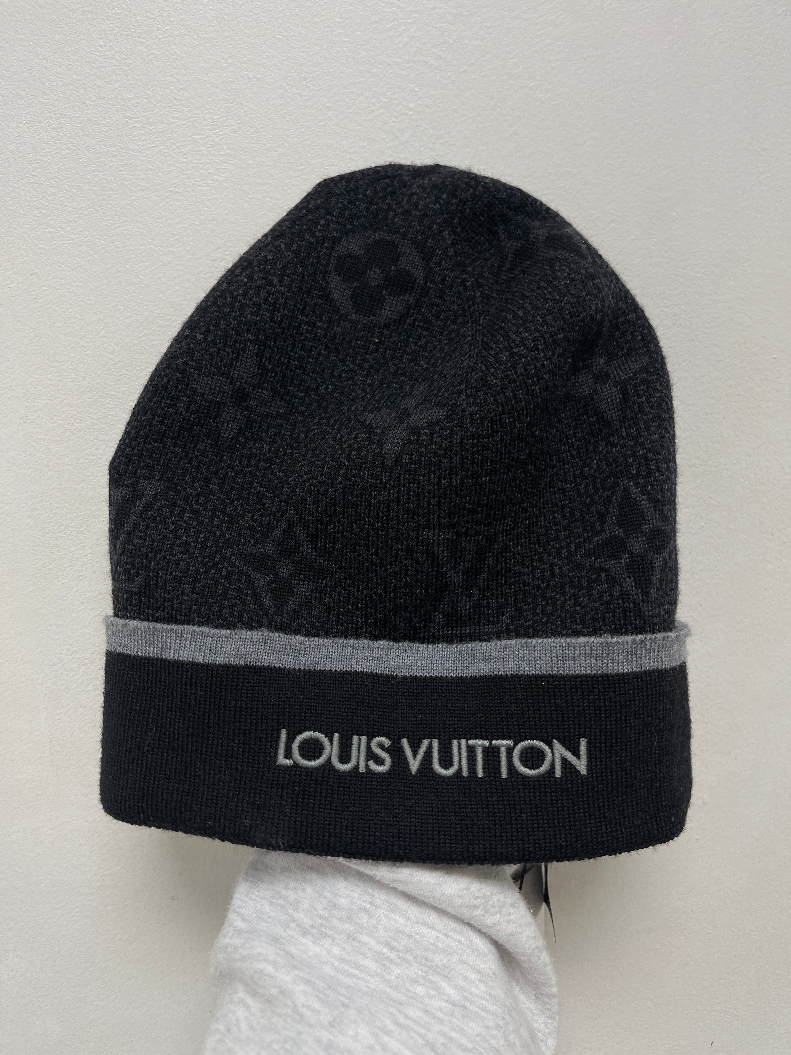 Louis Vuitton Black Monogram Beanie
