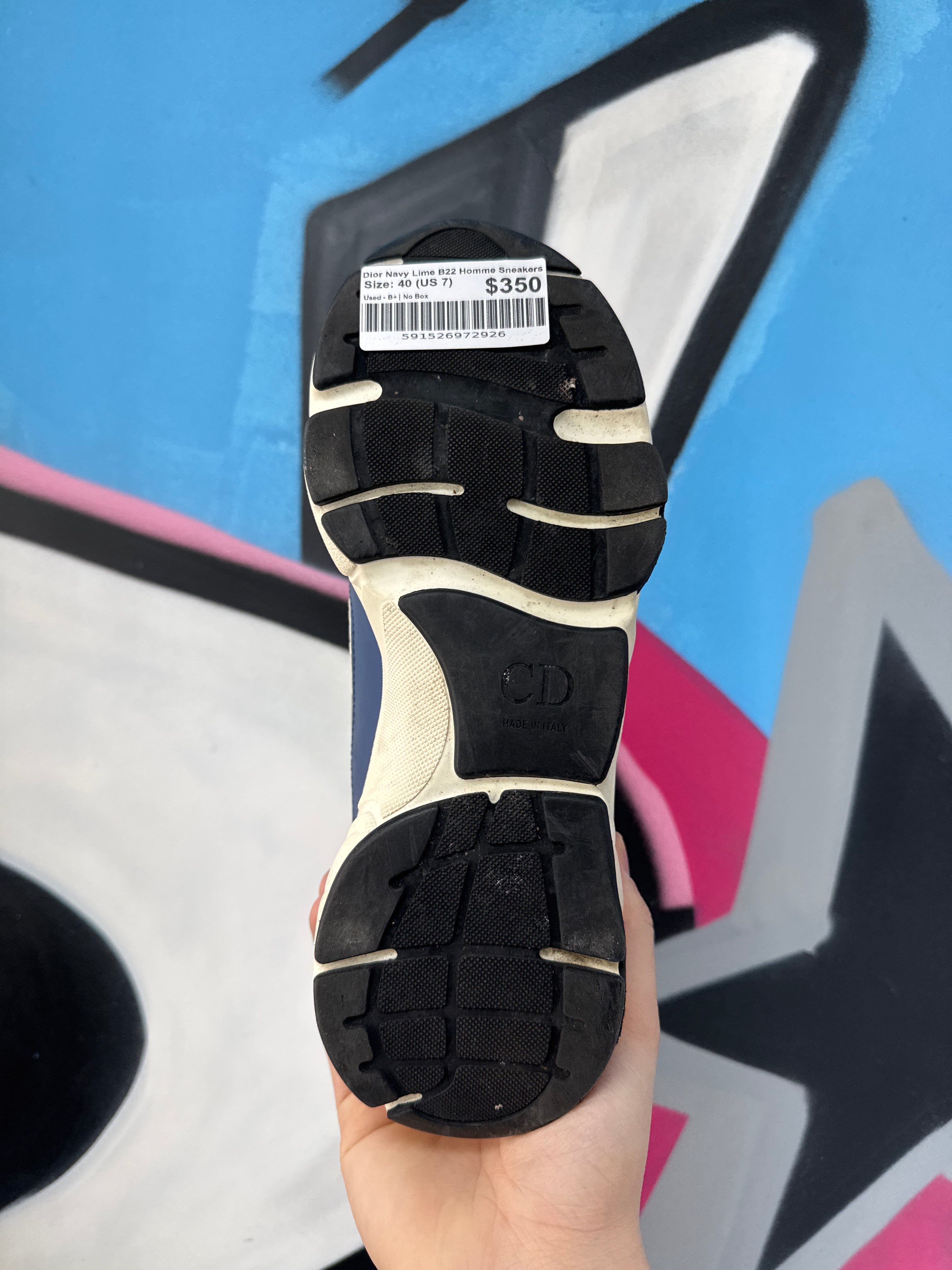 Dior Navy Lime B22 Homme Sneakers