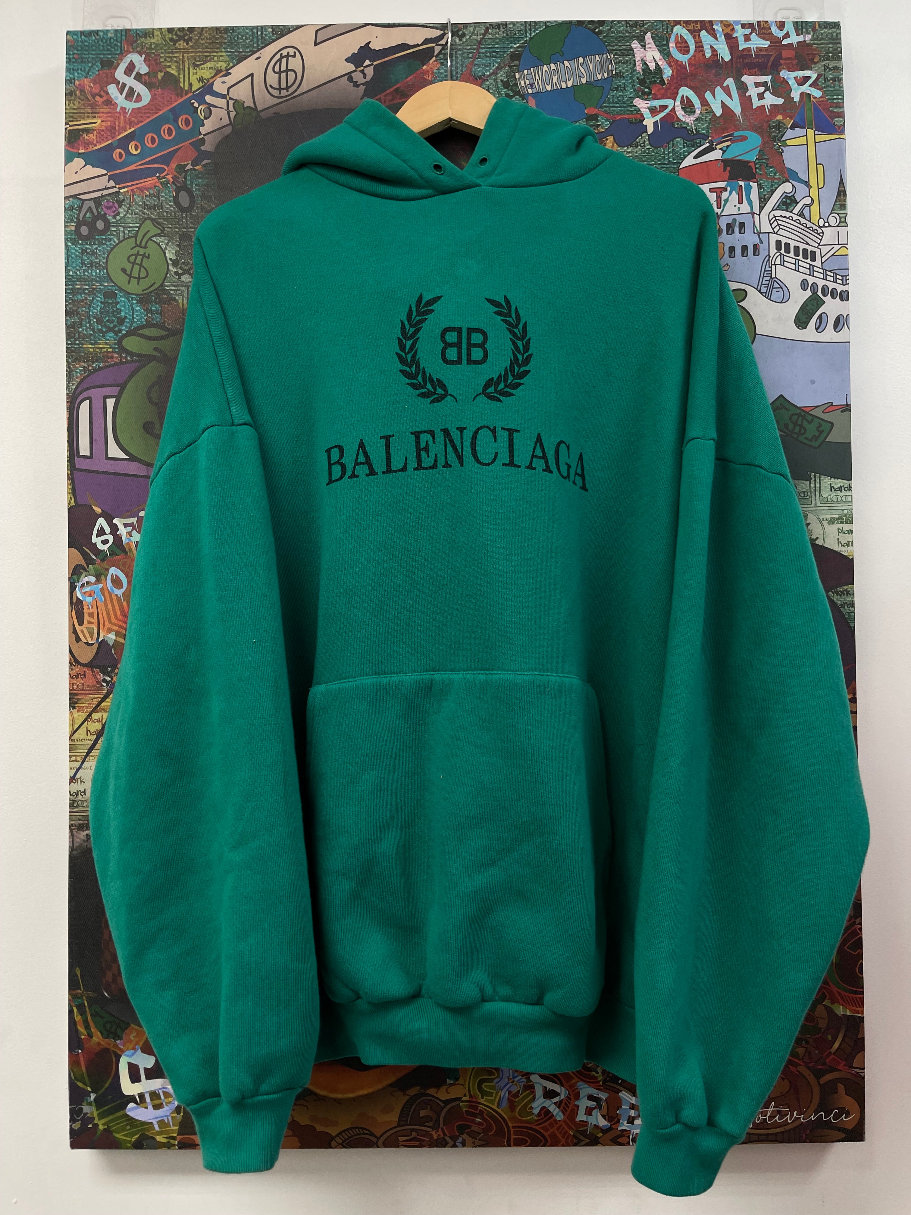 Balenciaga BB Teal Logo Hoodie