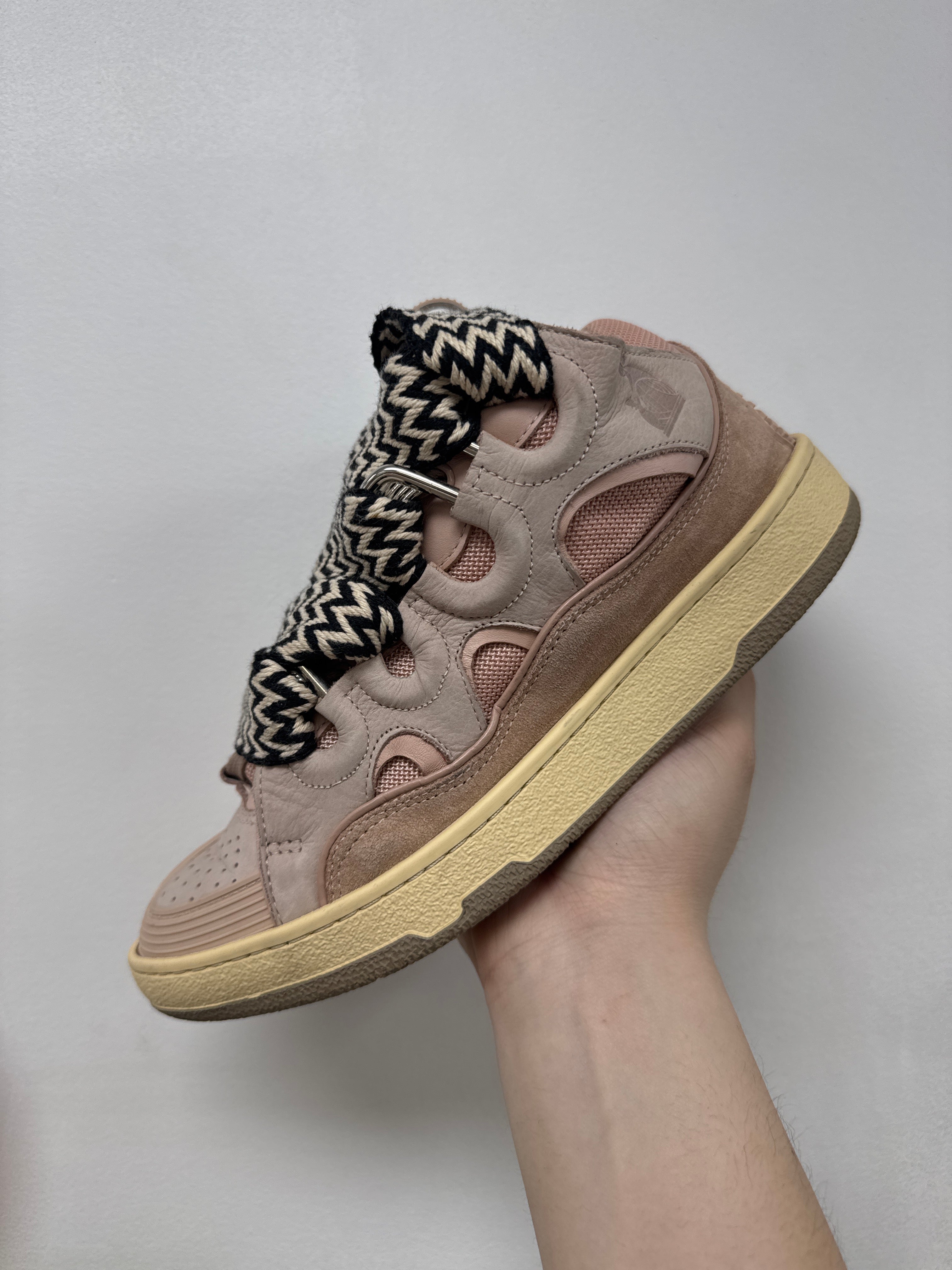 Lanvin Blush Pink Curb Sneakers