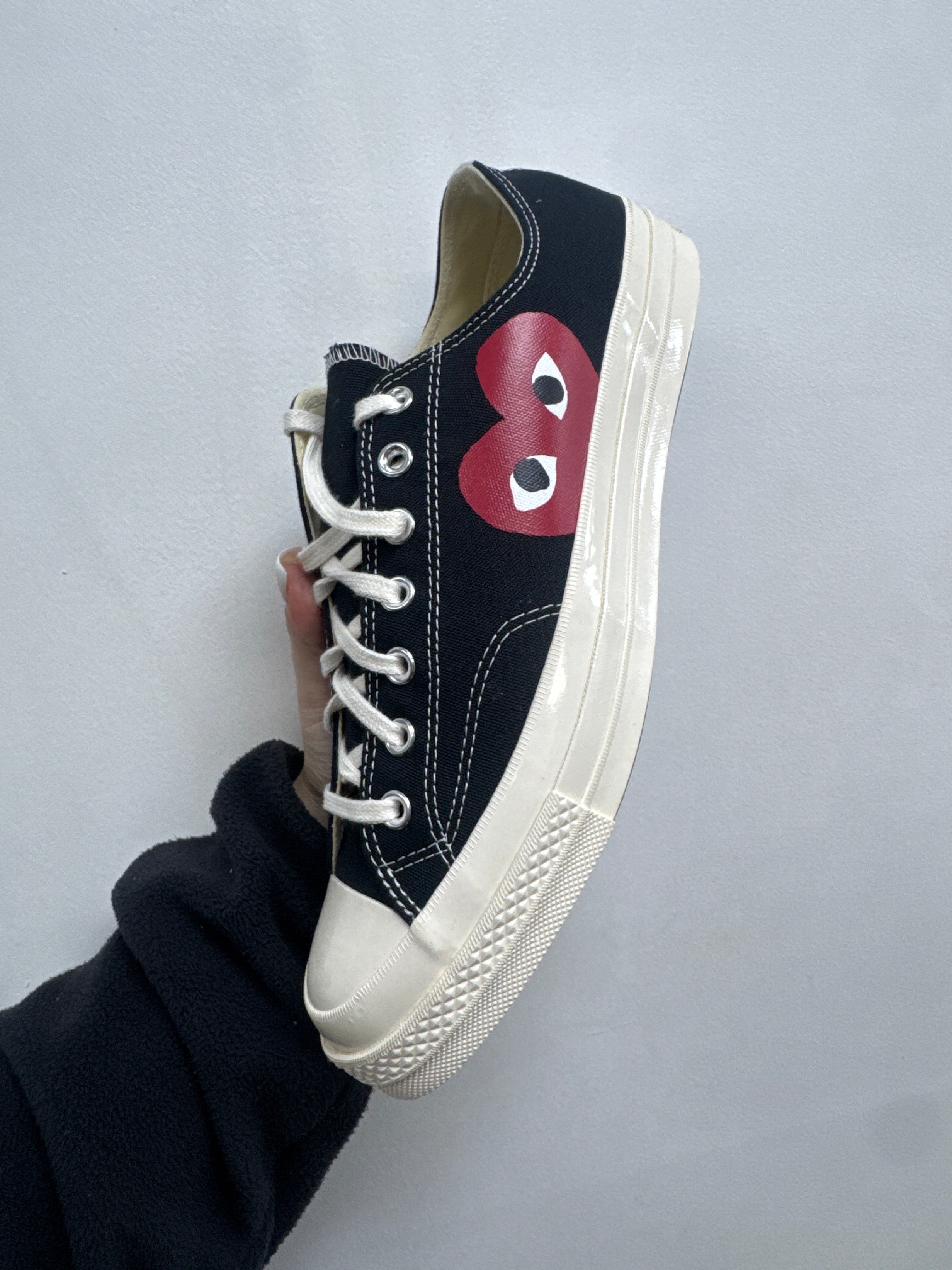 CDG Black Red Hearts Converse Sneakers