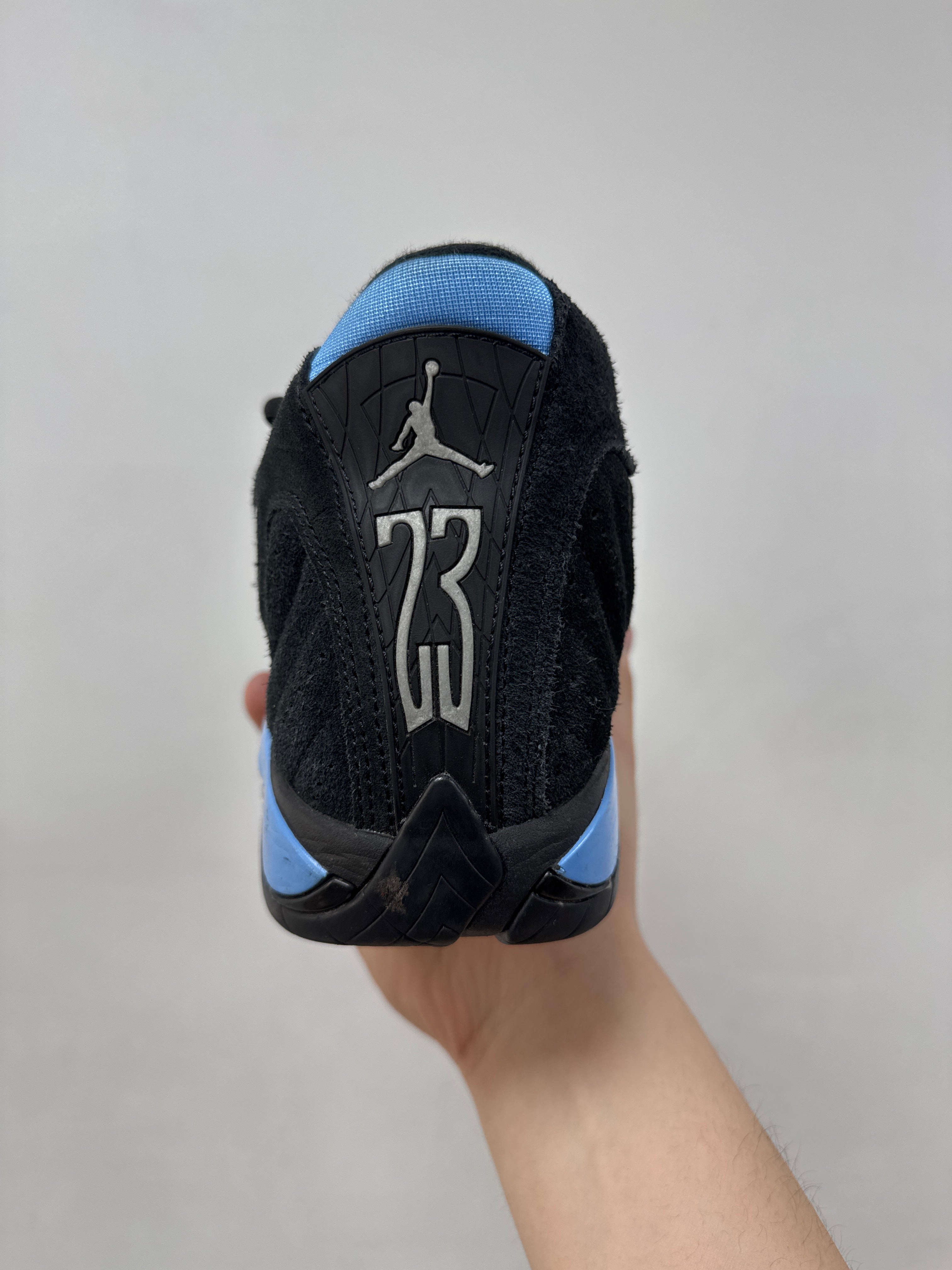 Jordan 14 Black University Blue Sneakers