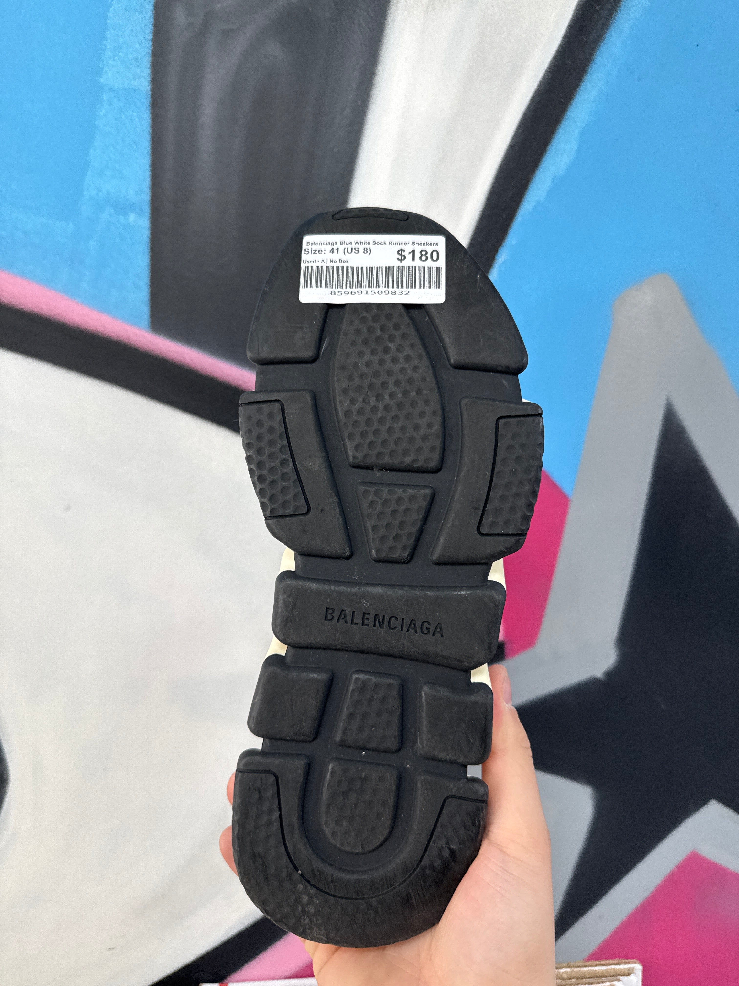 Balenciaga Blue White Sock Runner Sneakers