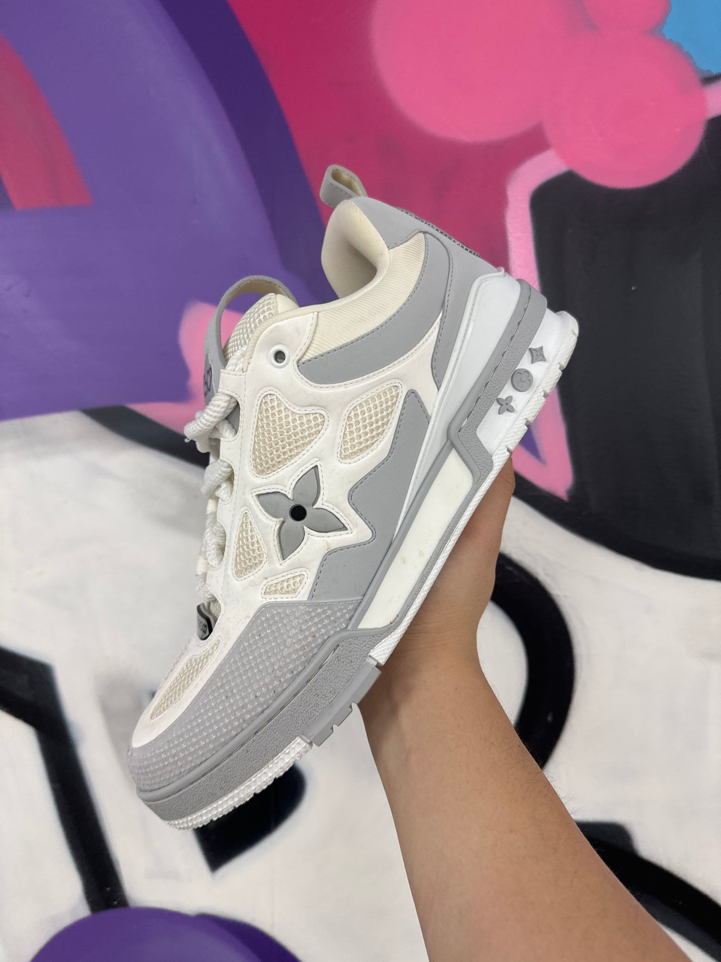 LV White Grey Skates Sneakers