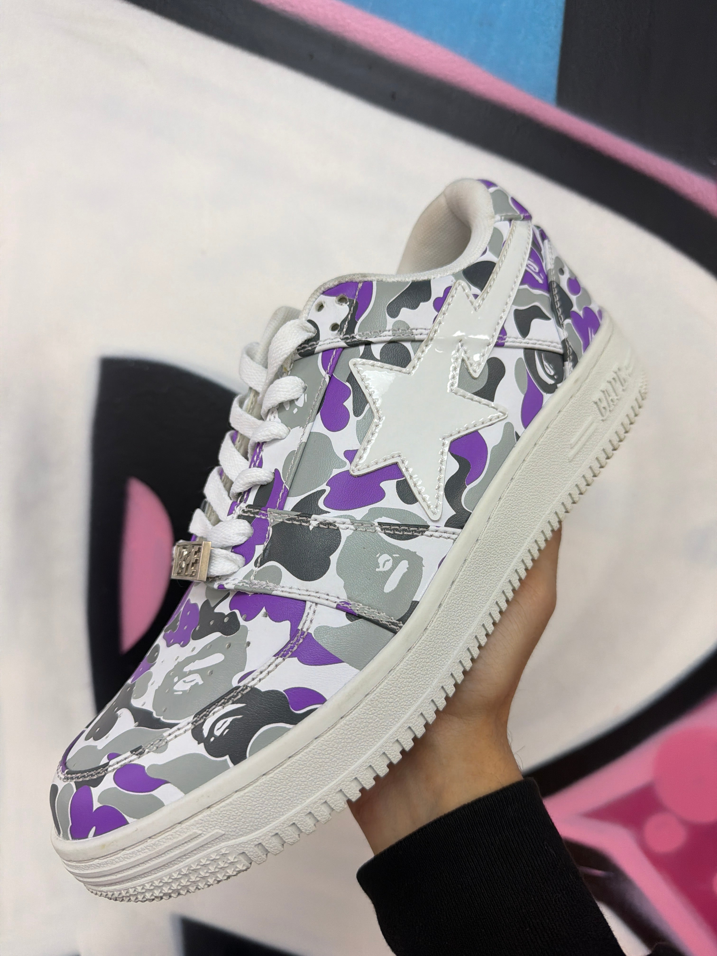 Bape Purple Camo Bapesta Sneakers