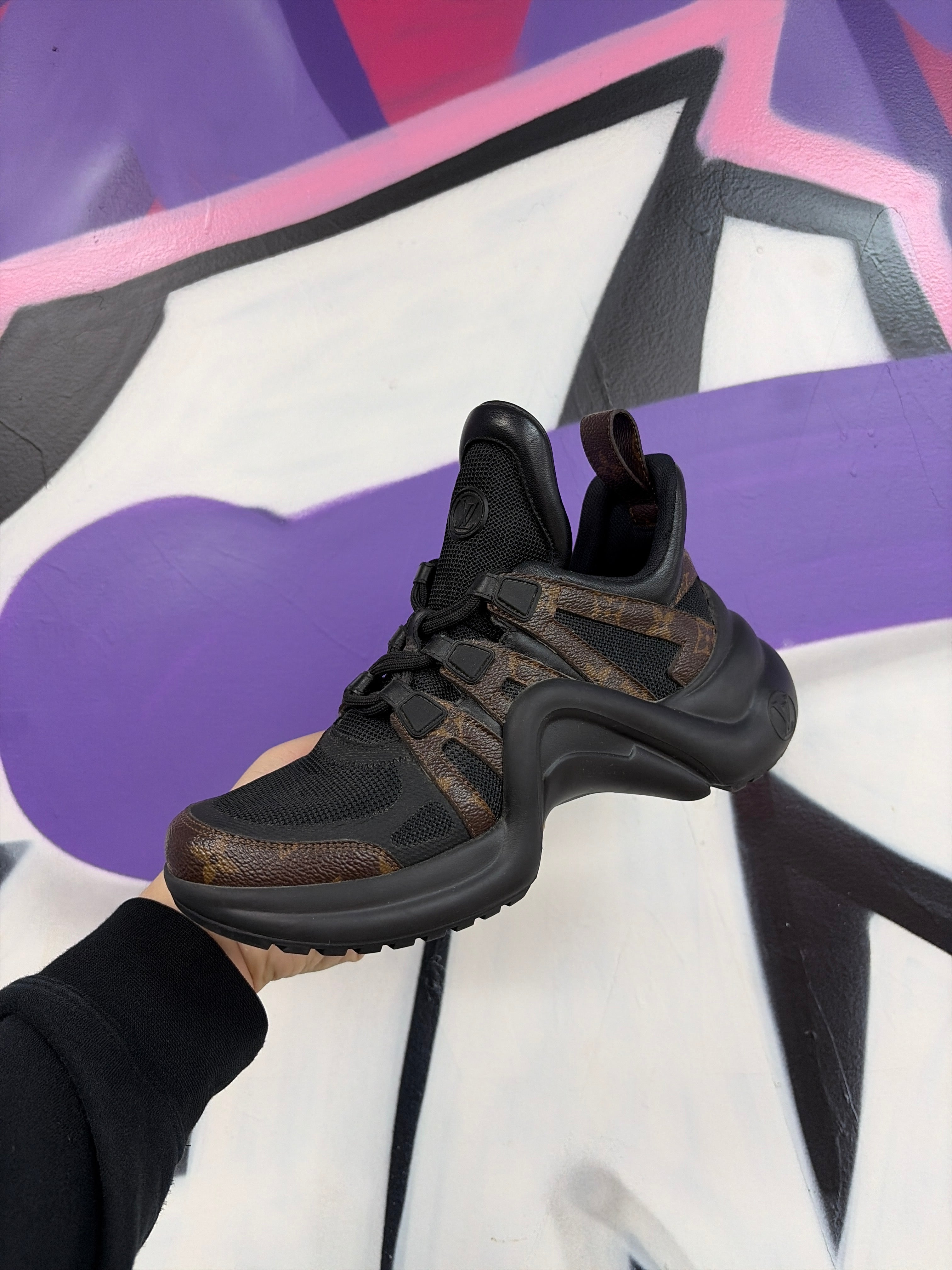 Louis Vuitton Women Black Brown Sneaker