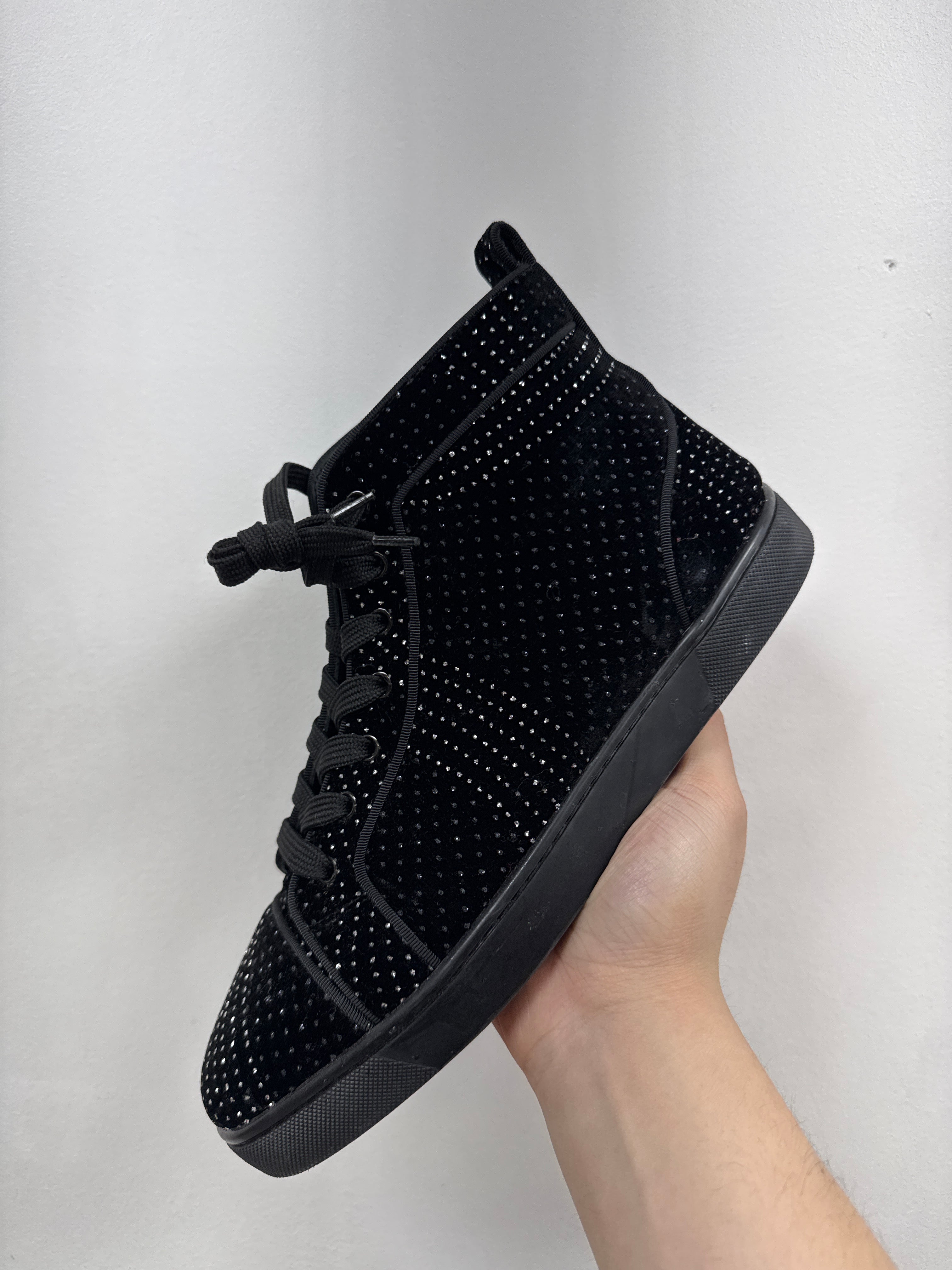 Christian Louboutin Black Studded High Sneakers