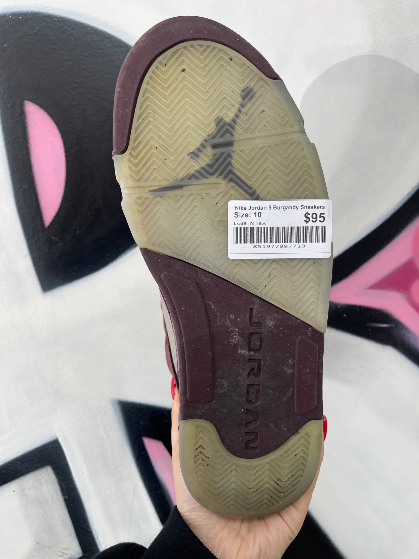 Nike Jordan 5 Burgandy Sneakers