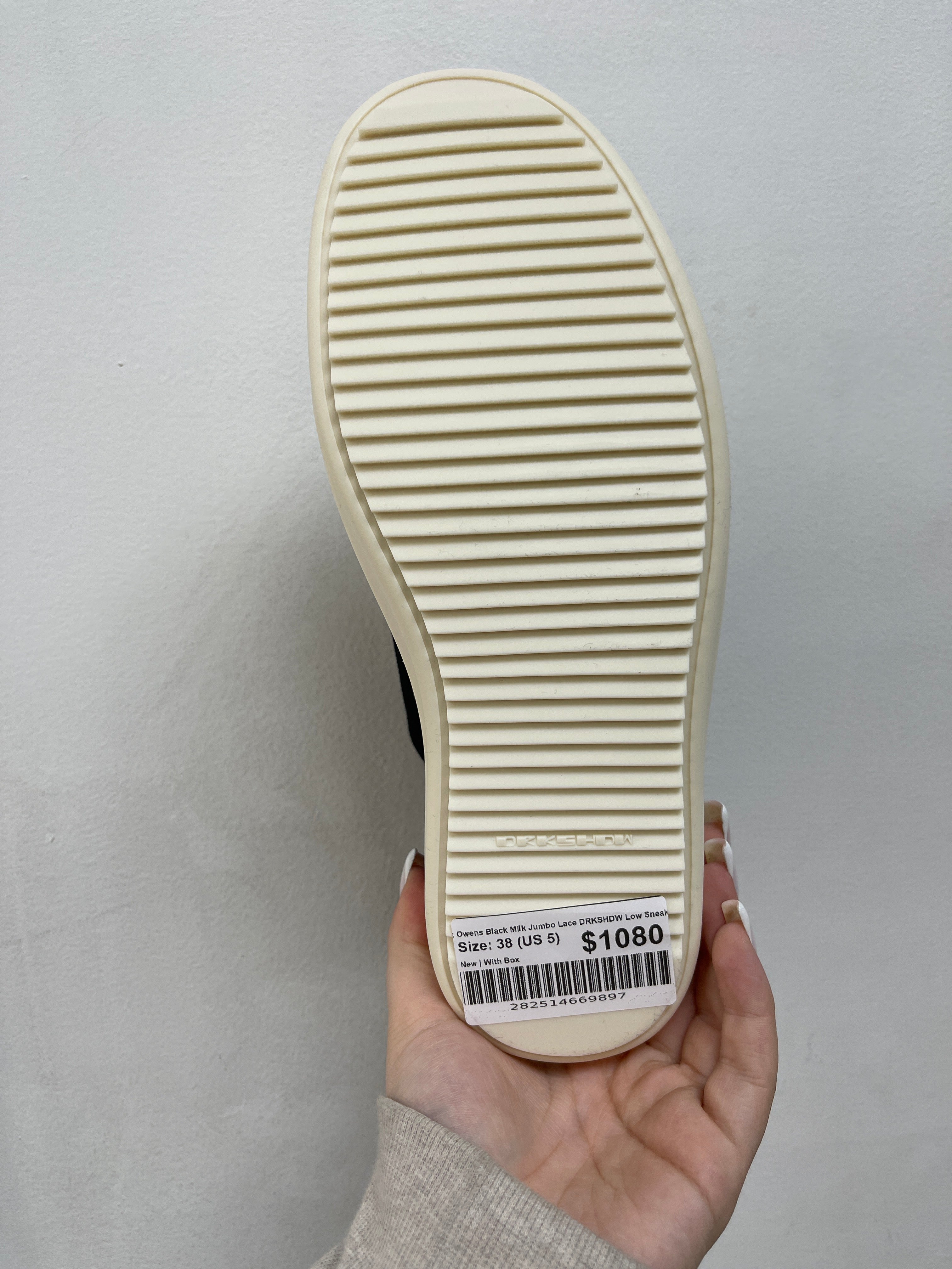 Rick Owens Black Milk Jumbo Lace DRKSHDW Low Sneakers