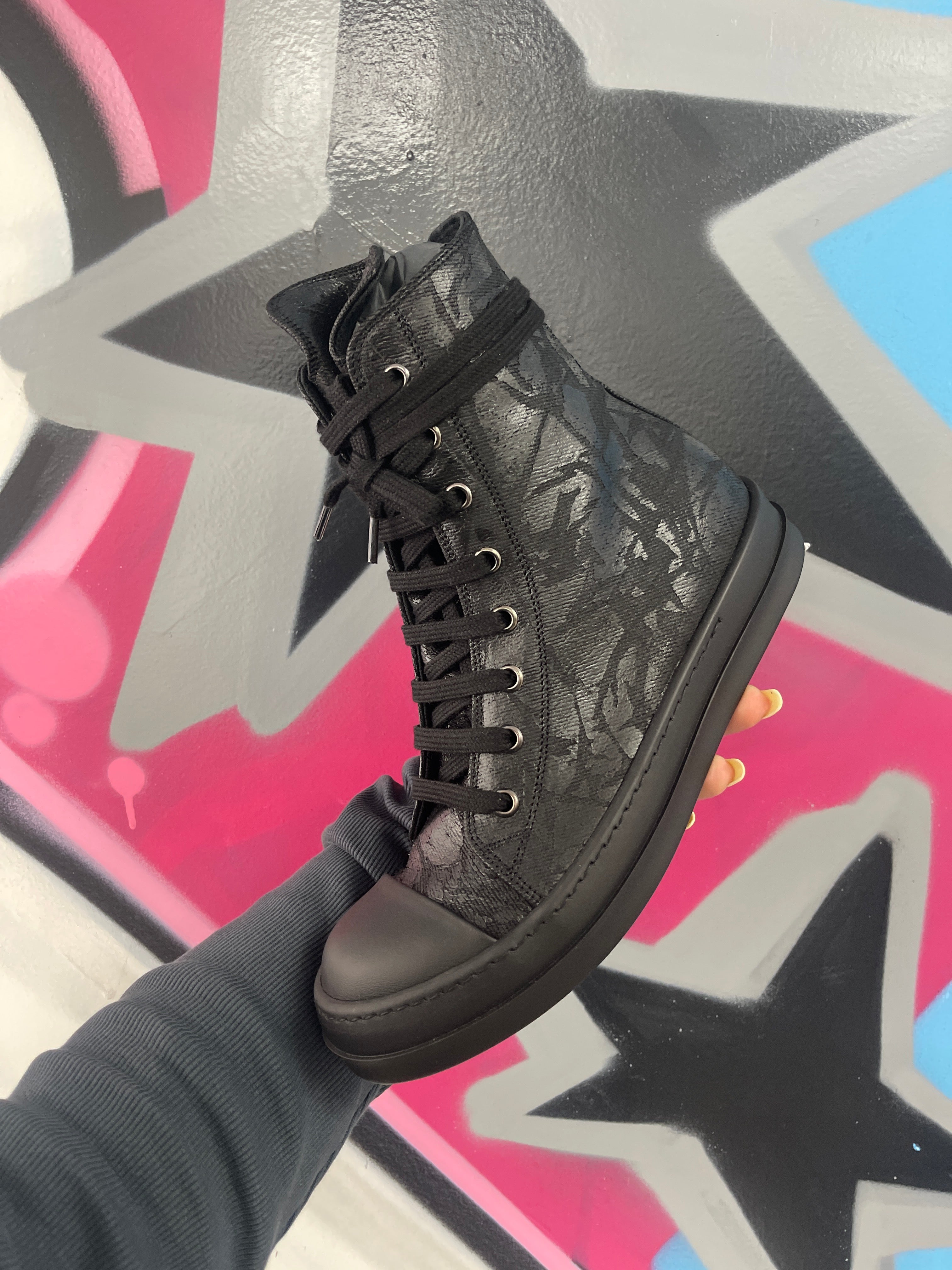 Rick Owens Ramone Hi Black Brushed Wax (EU 37) New With Box