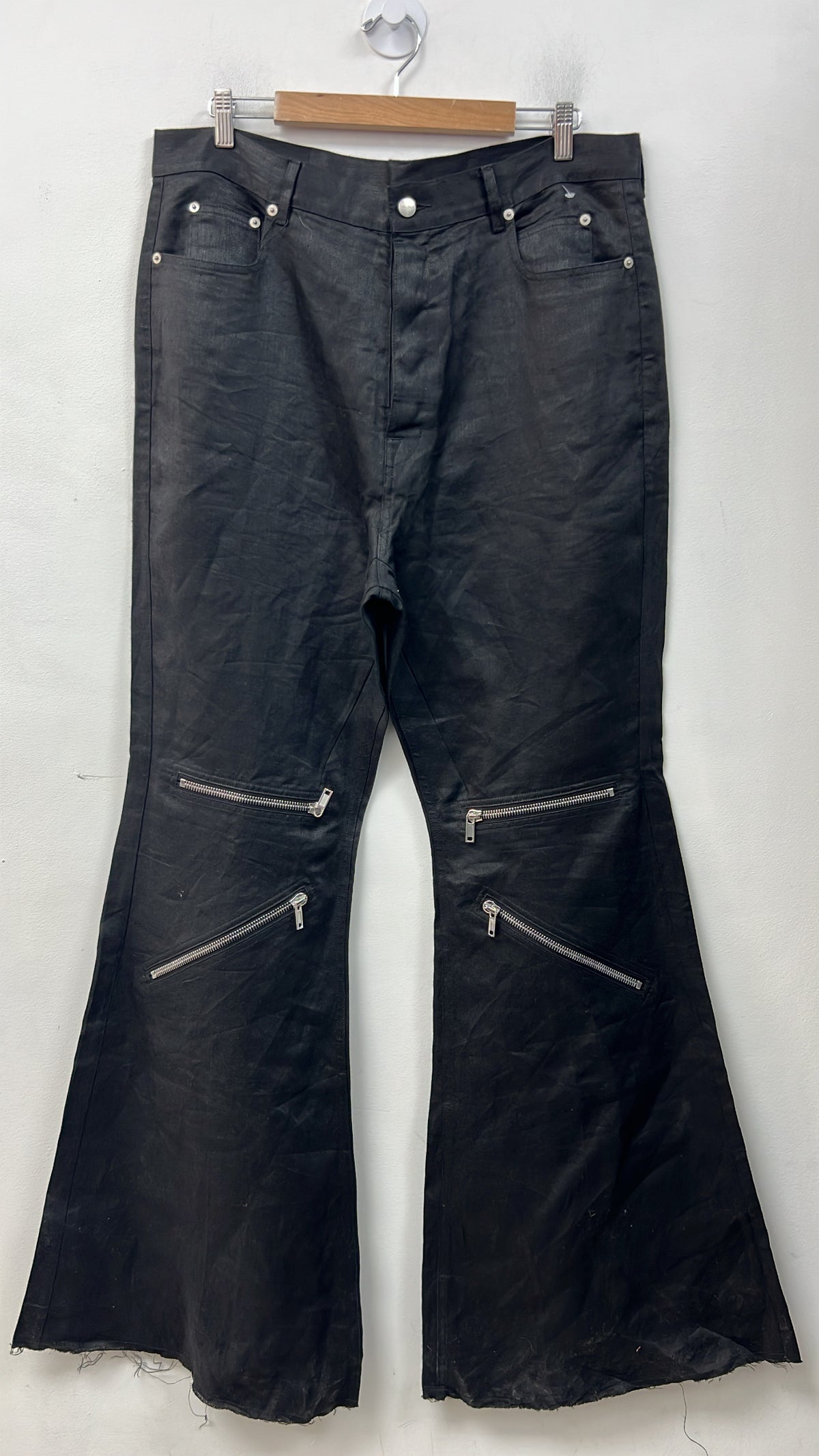 Rick Owens Bootcut Cargo Flared Linen Pants