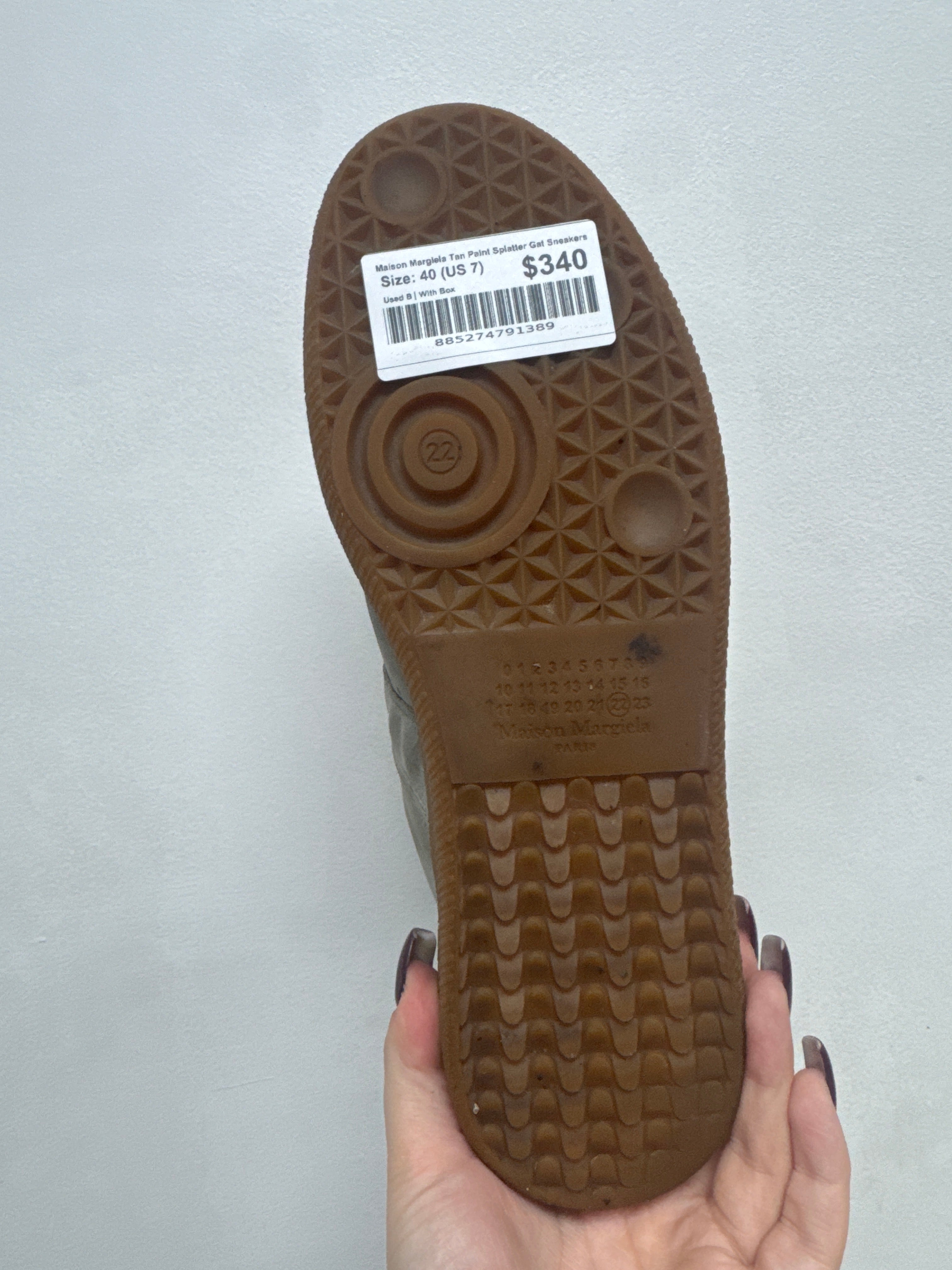 Maison Margiela Tan Paint Splatter Gat Sneakers