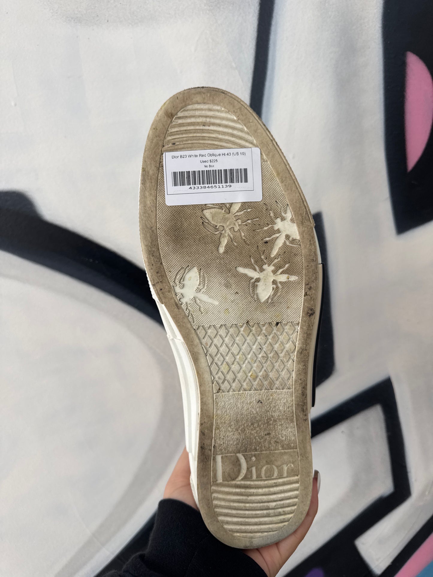 Dior B23 White Red Oblique Hi Used No Box