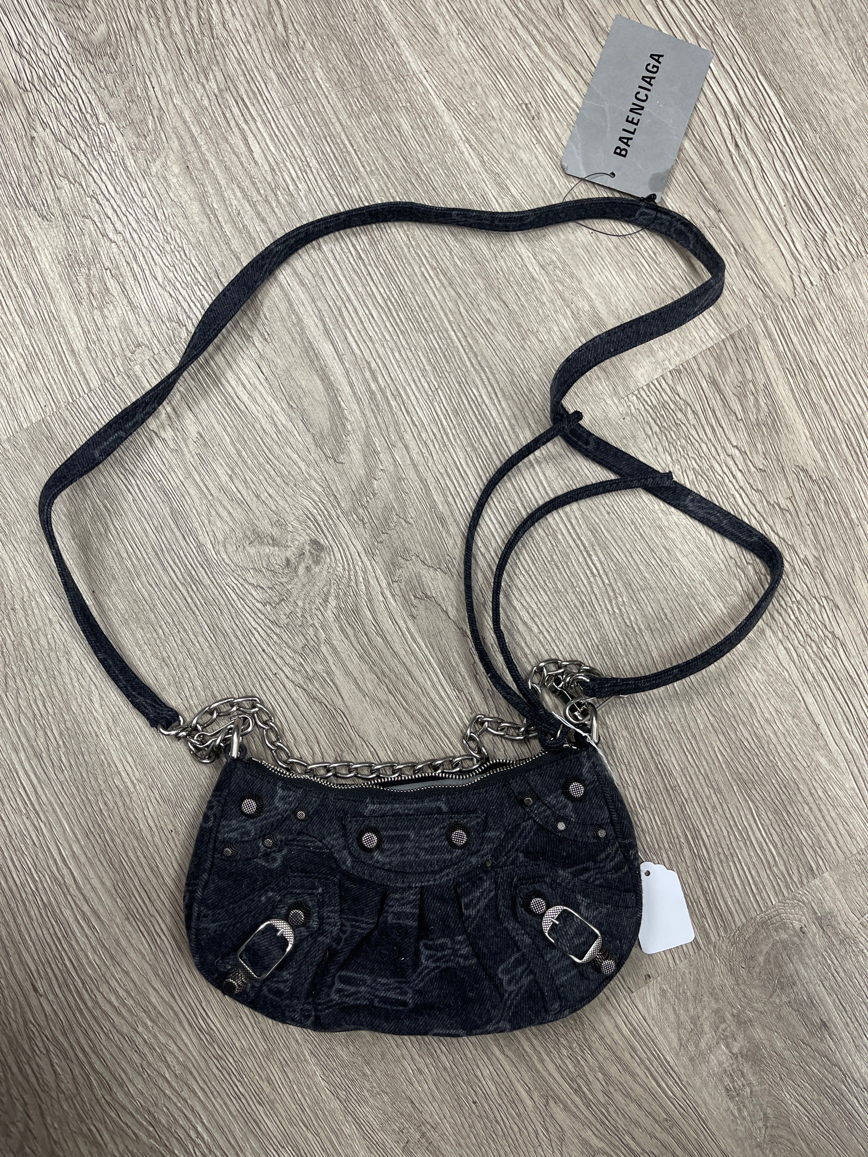 Balenciaga Black Denim City Bag New With Tags