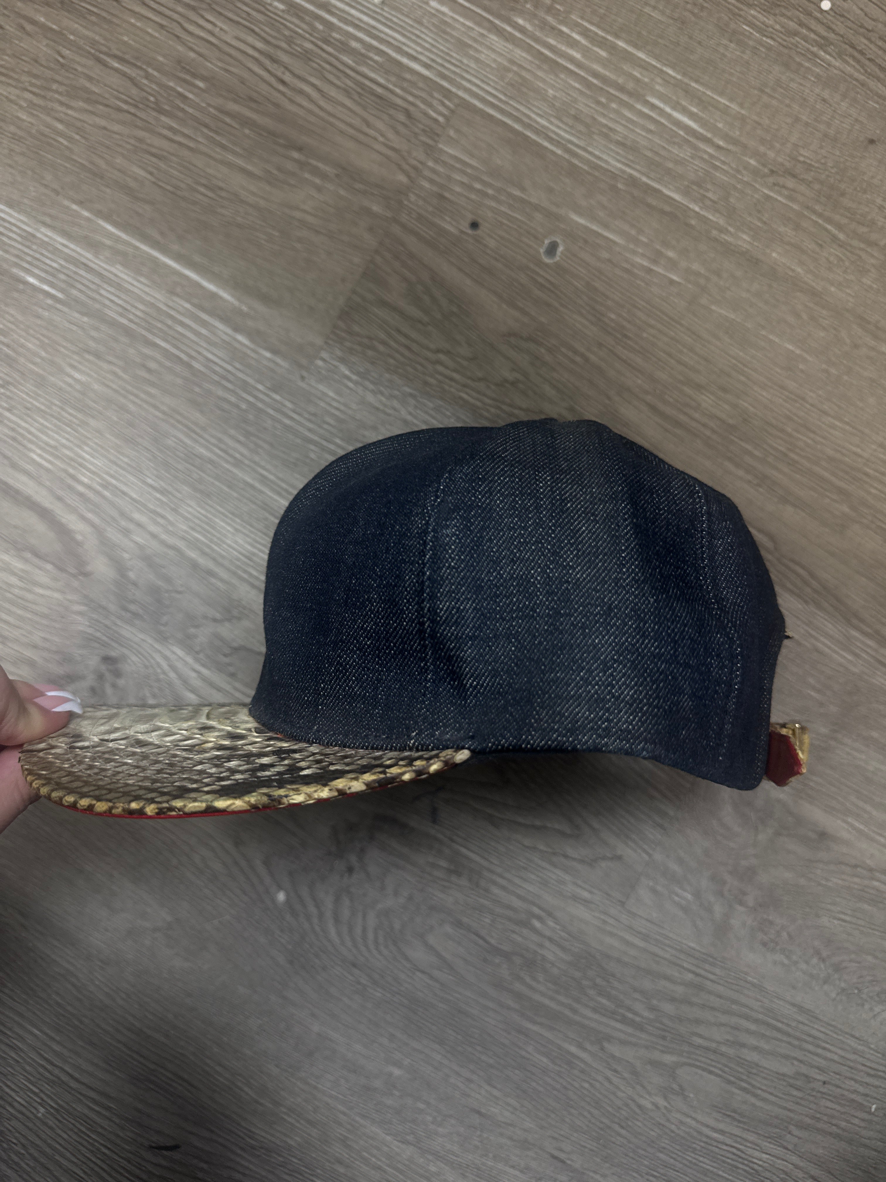 Just Don Denim Snake Skin Hat