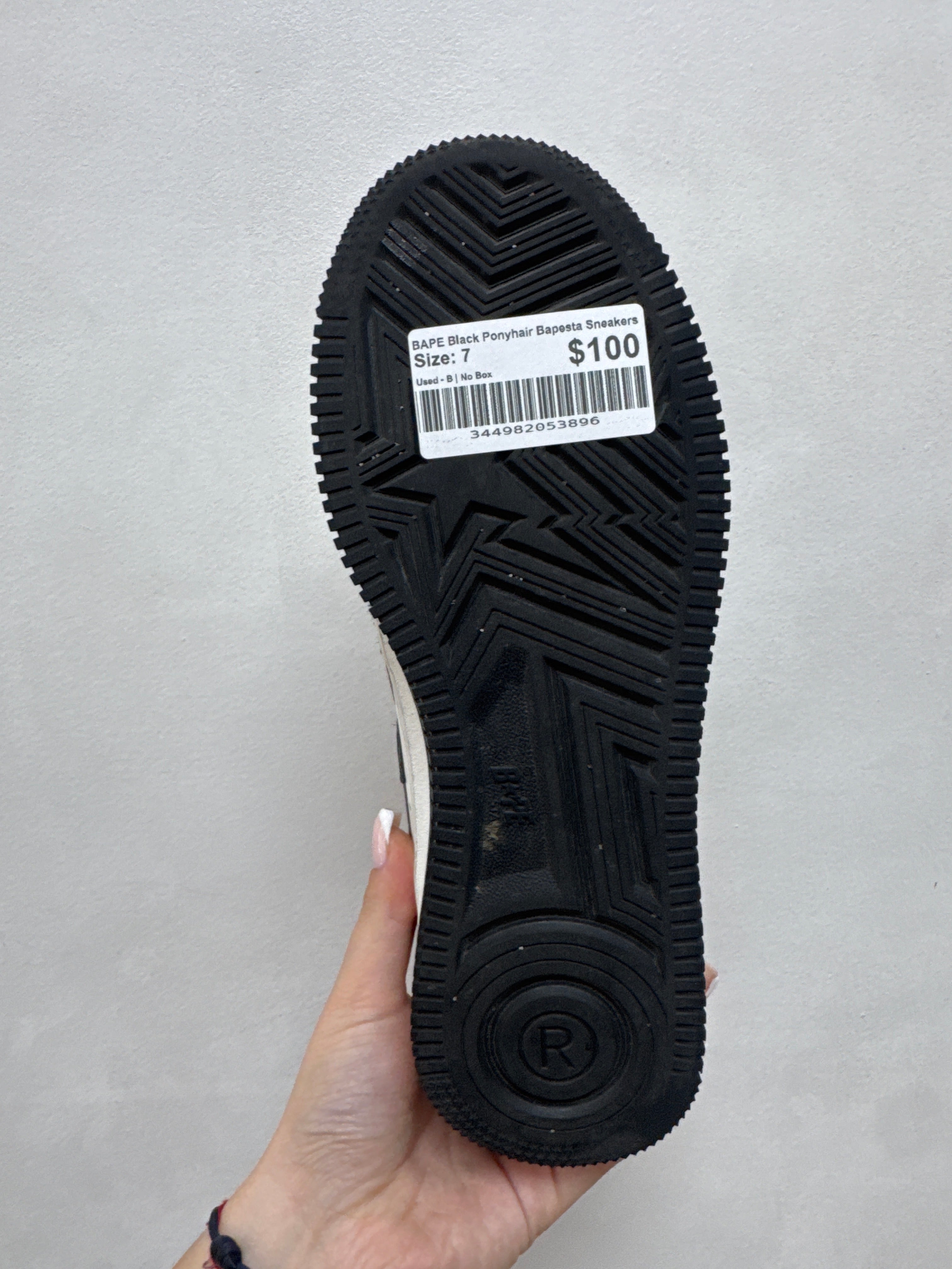 BAPE Black Ponyhair Bapesta Sneakers