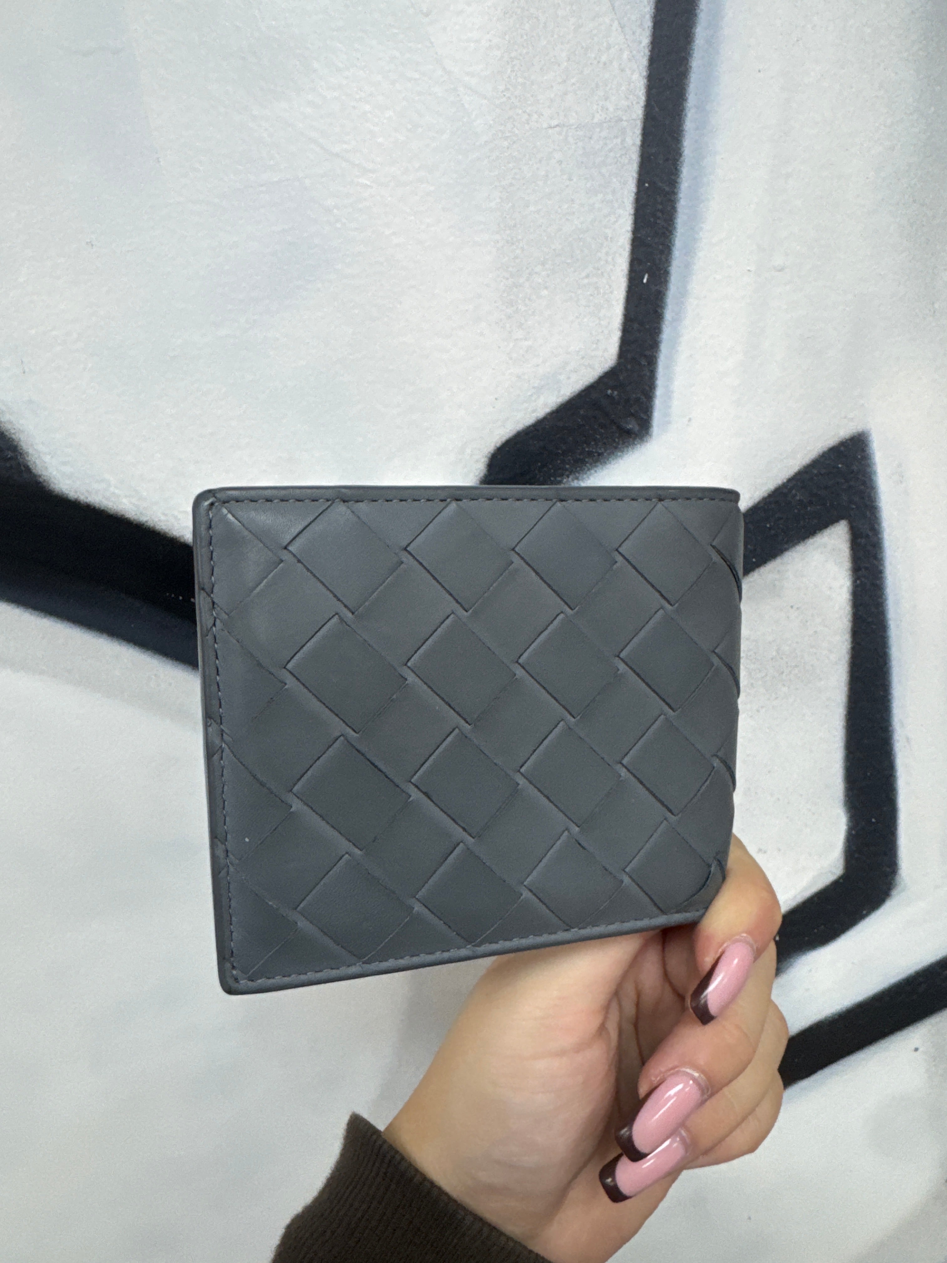 Bottega Veneta Grey Waffle Wallet