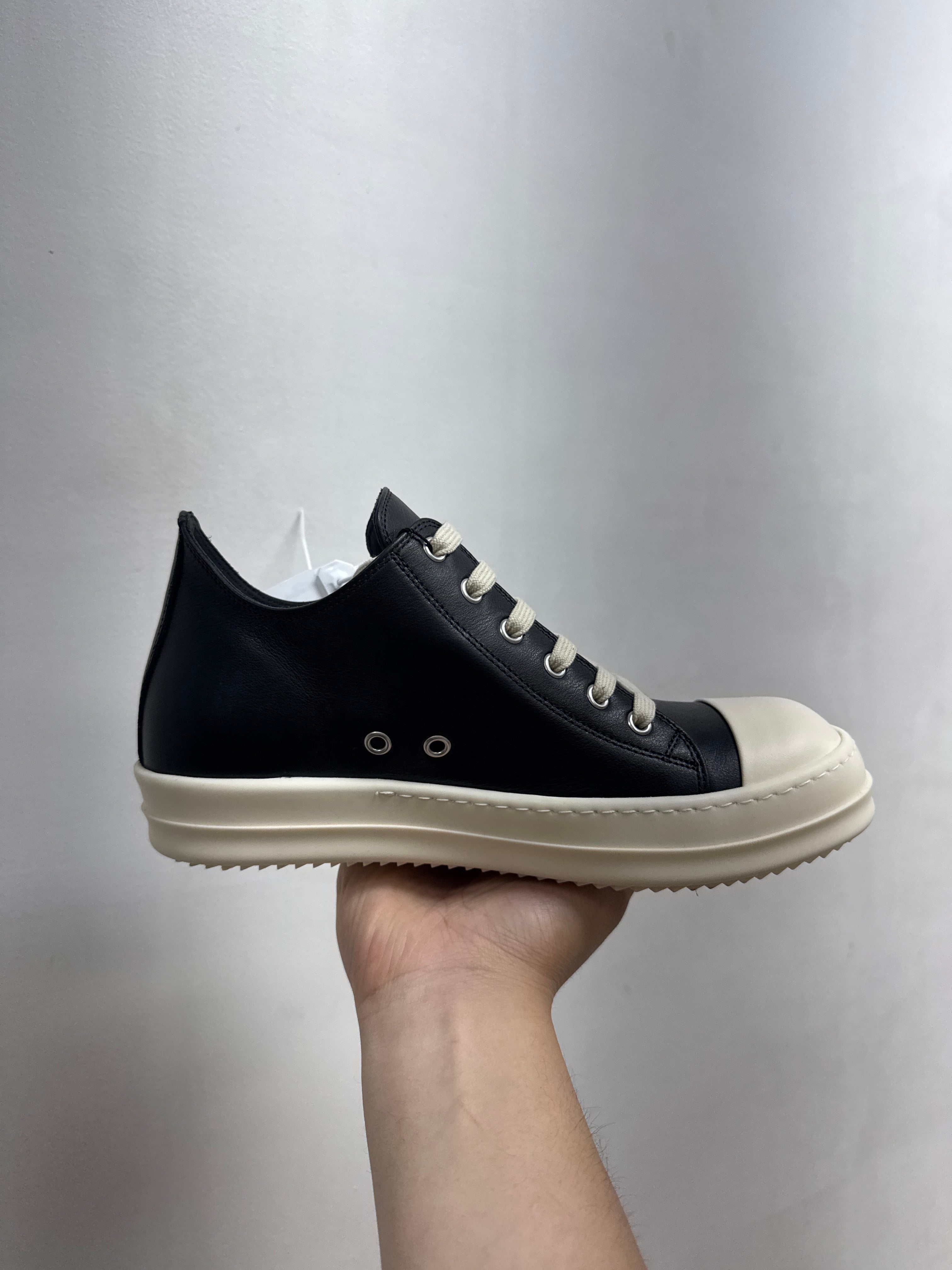 Rick Owens Black & Milk Mainline Ramone Low Sneakers