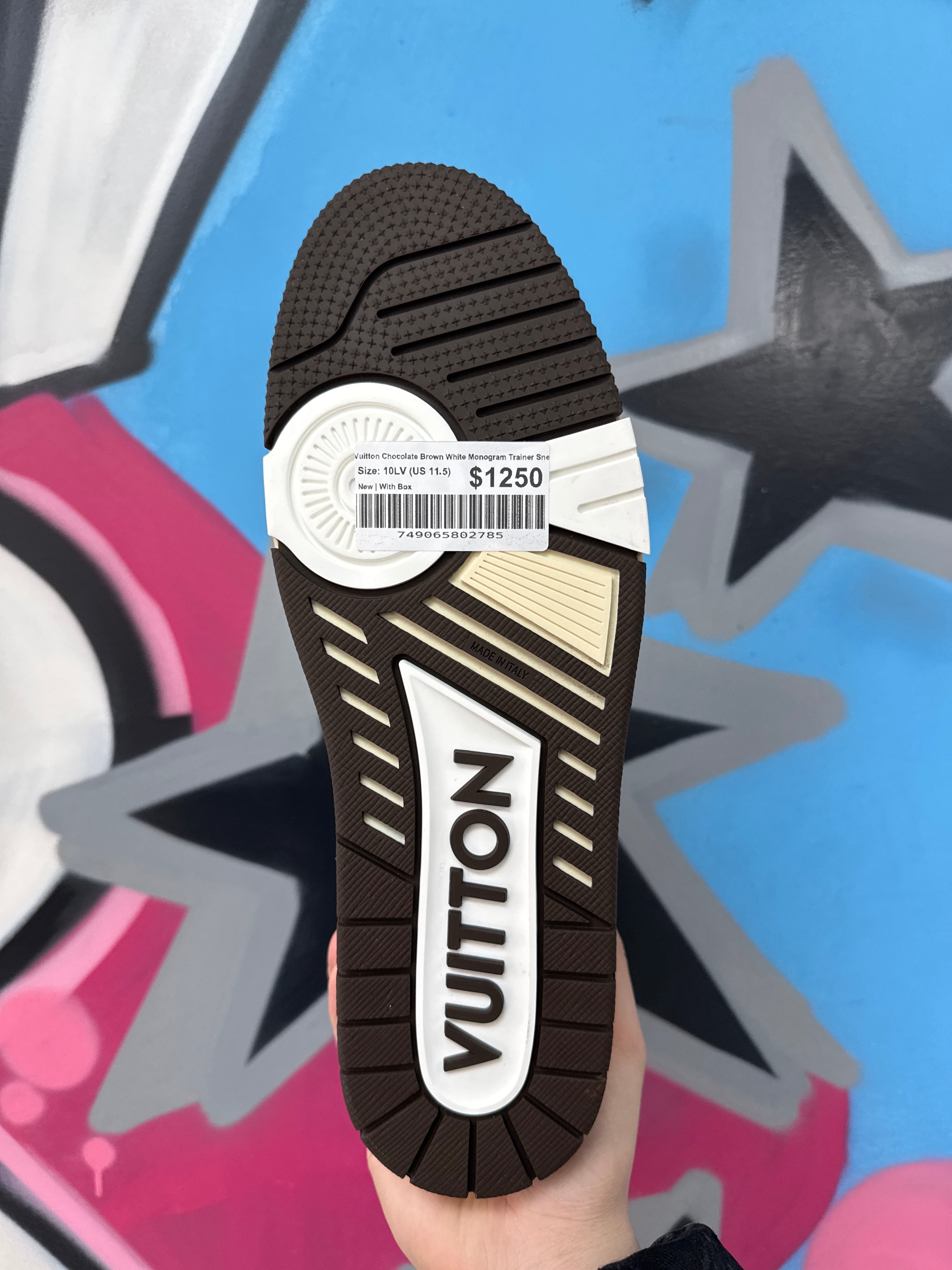 Louis Vuitton Chocolate Brown White Monogram Trainer Sneakers