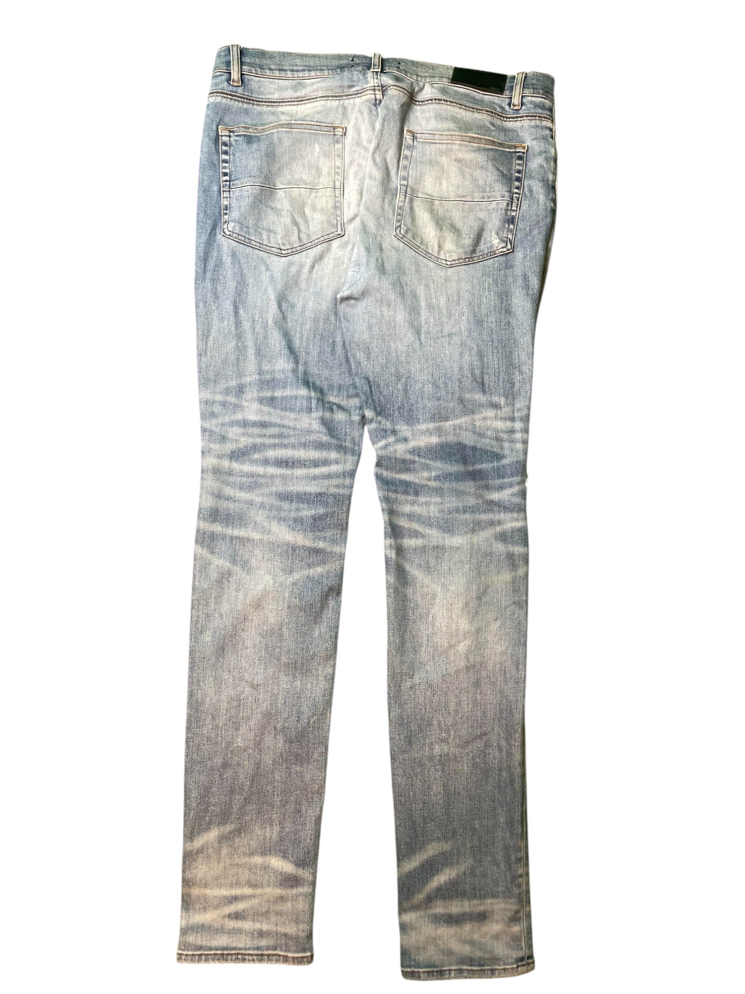 Amiri MX1 Black Patch Dark Wash Blue Jeans