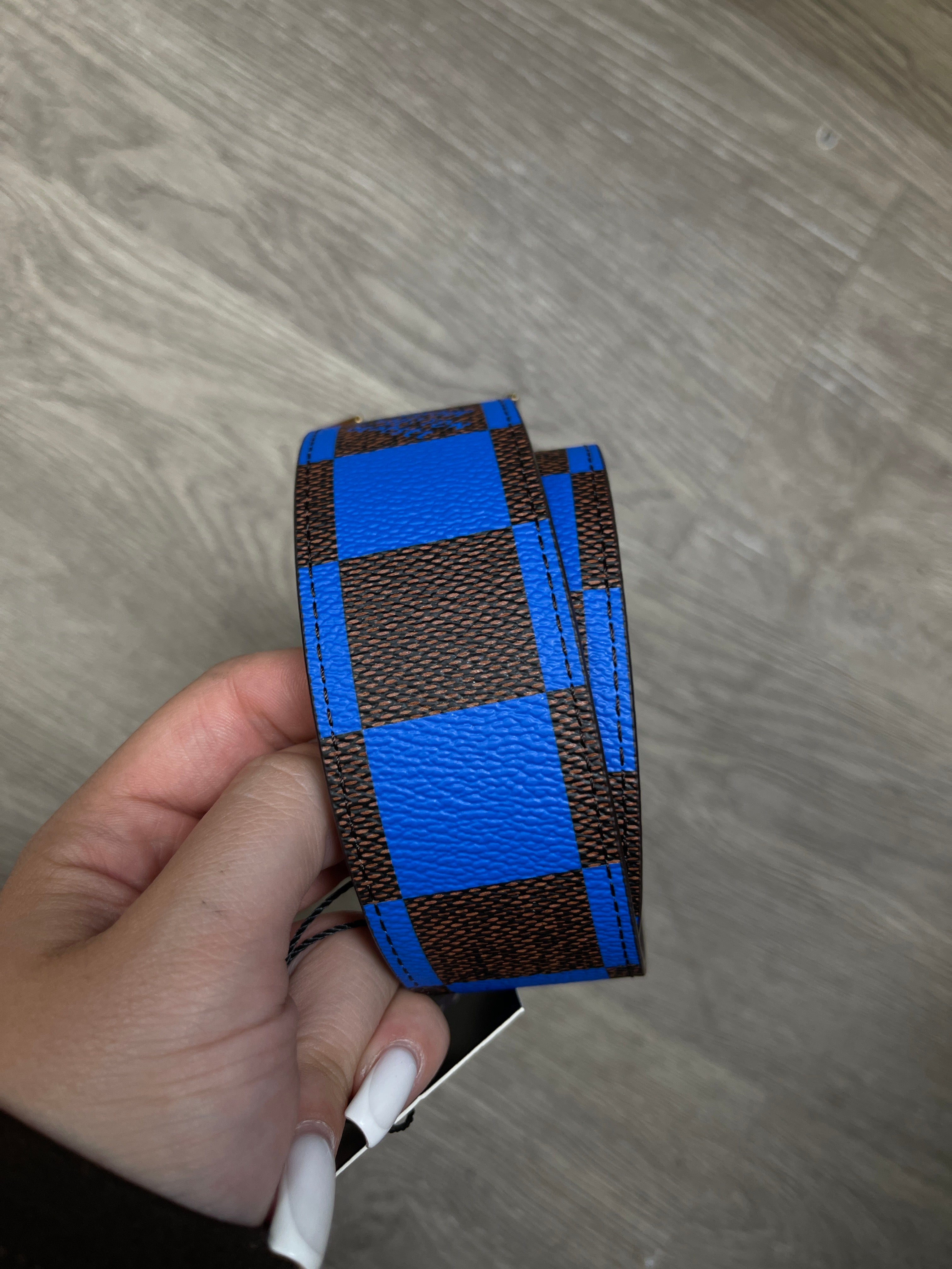 Louis Vuitton Blue Brown Monogram Belt