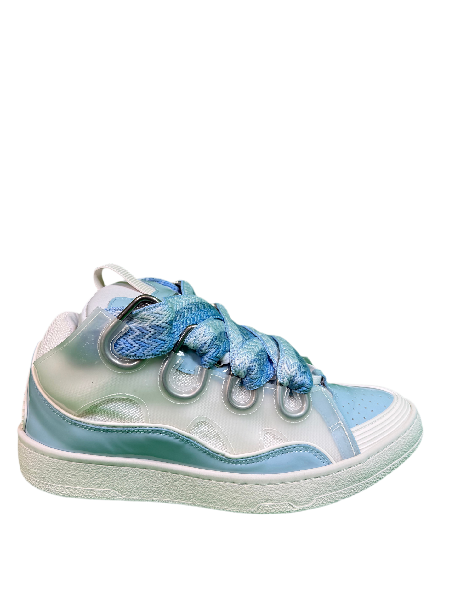 Lanvin Curb Vinyl Mesh Sneaker White Blue