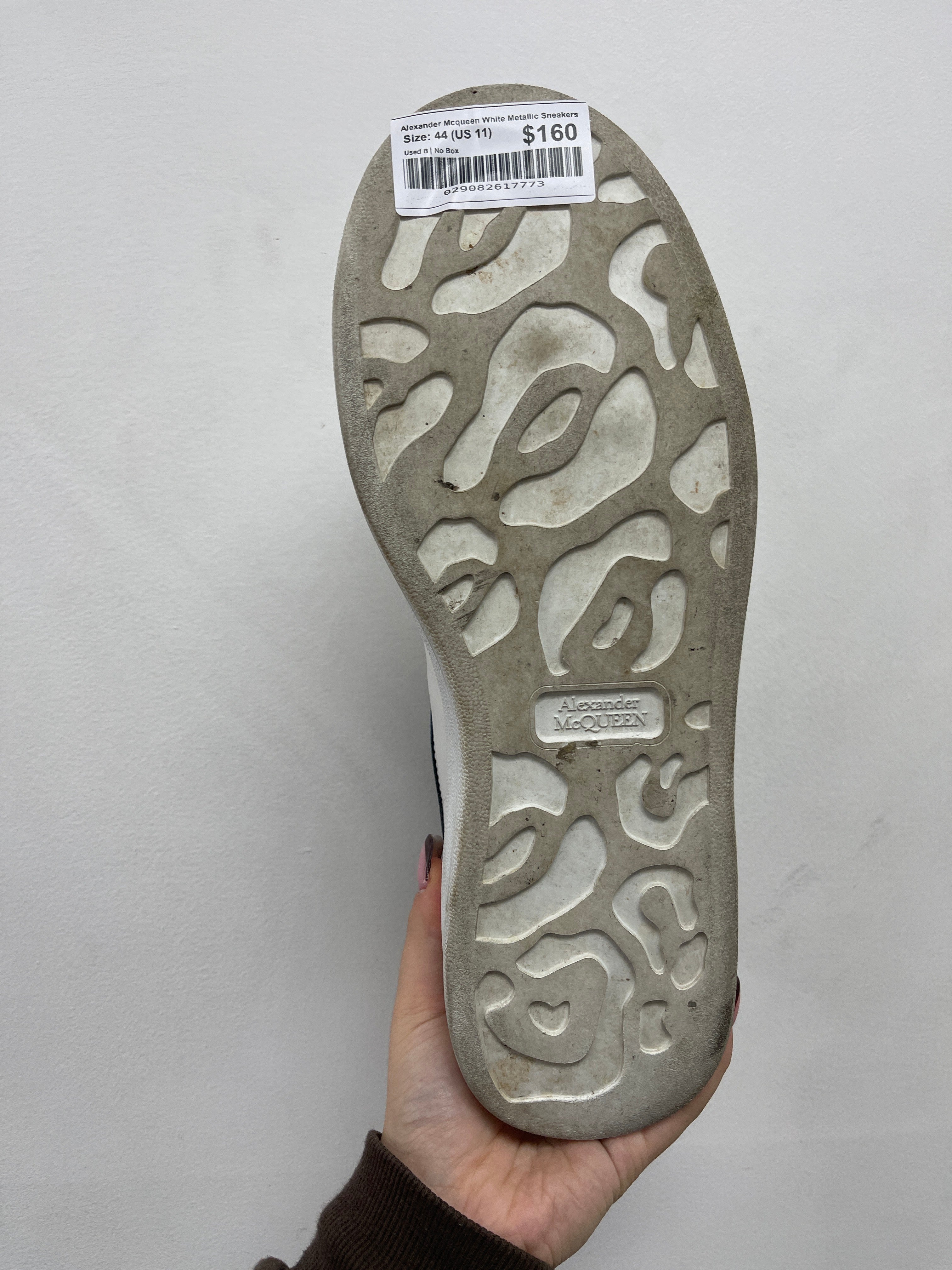 Alexander Mcqueen White Metallic Sneakers