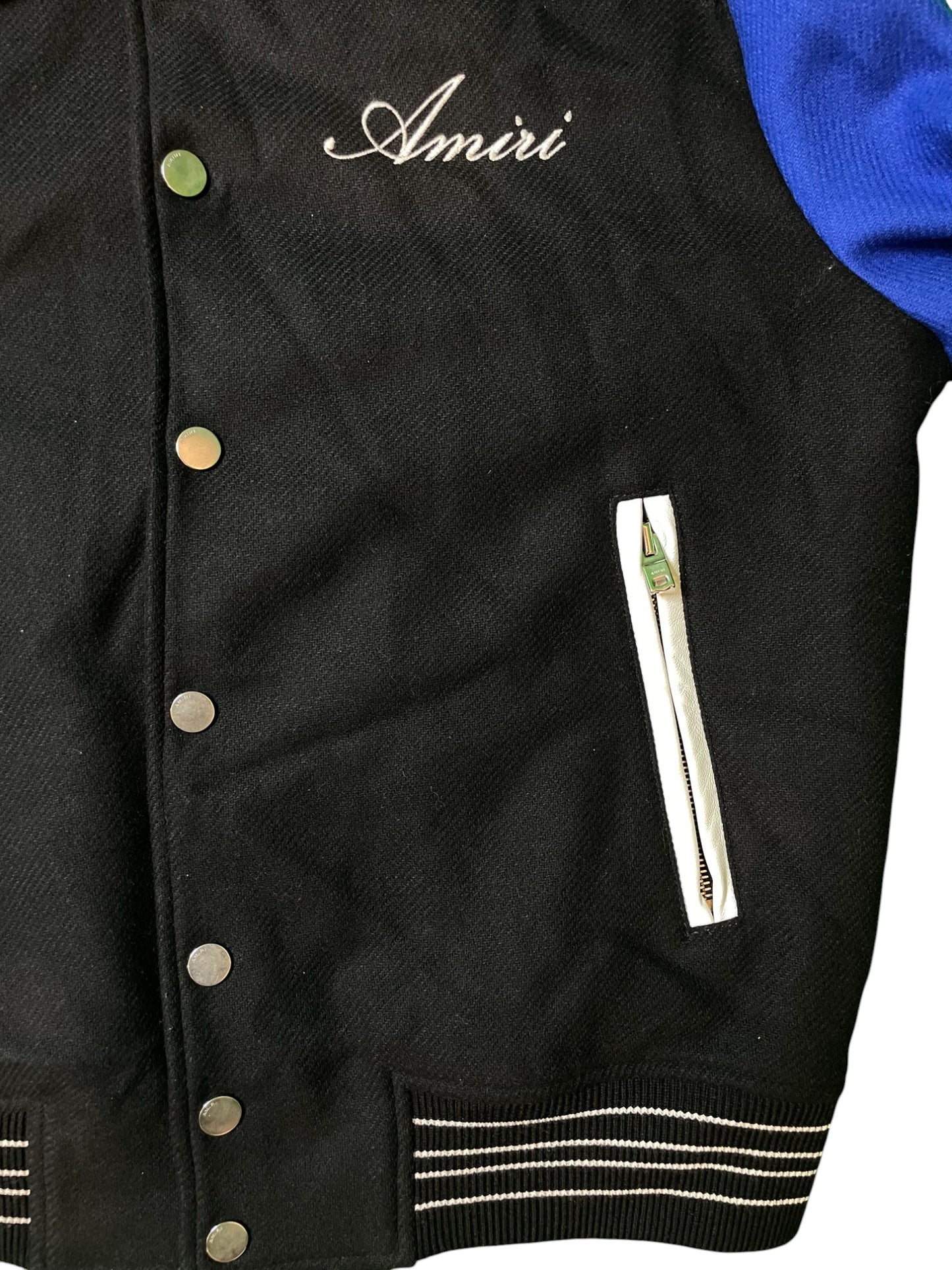 Amiri Black & Blue "Bones" Varsity Jacket