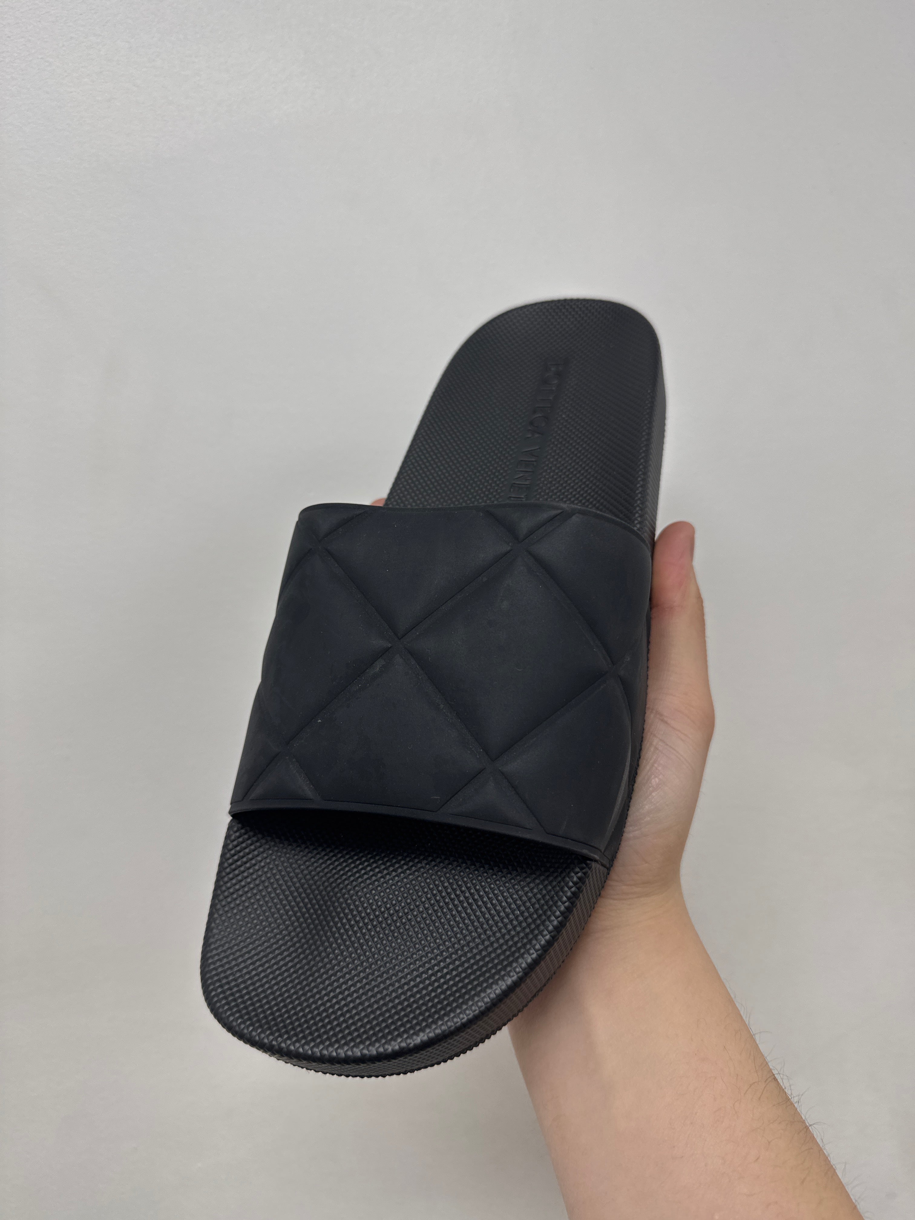 Bottega Veneta Black Padded Pool Slides