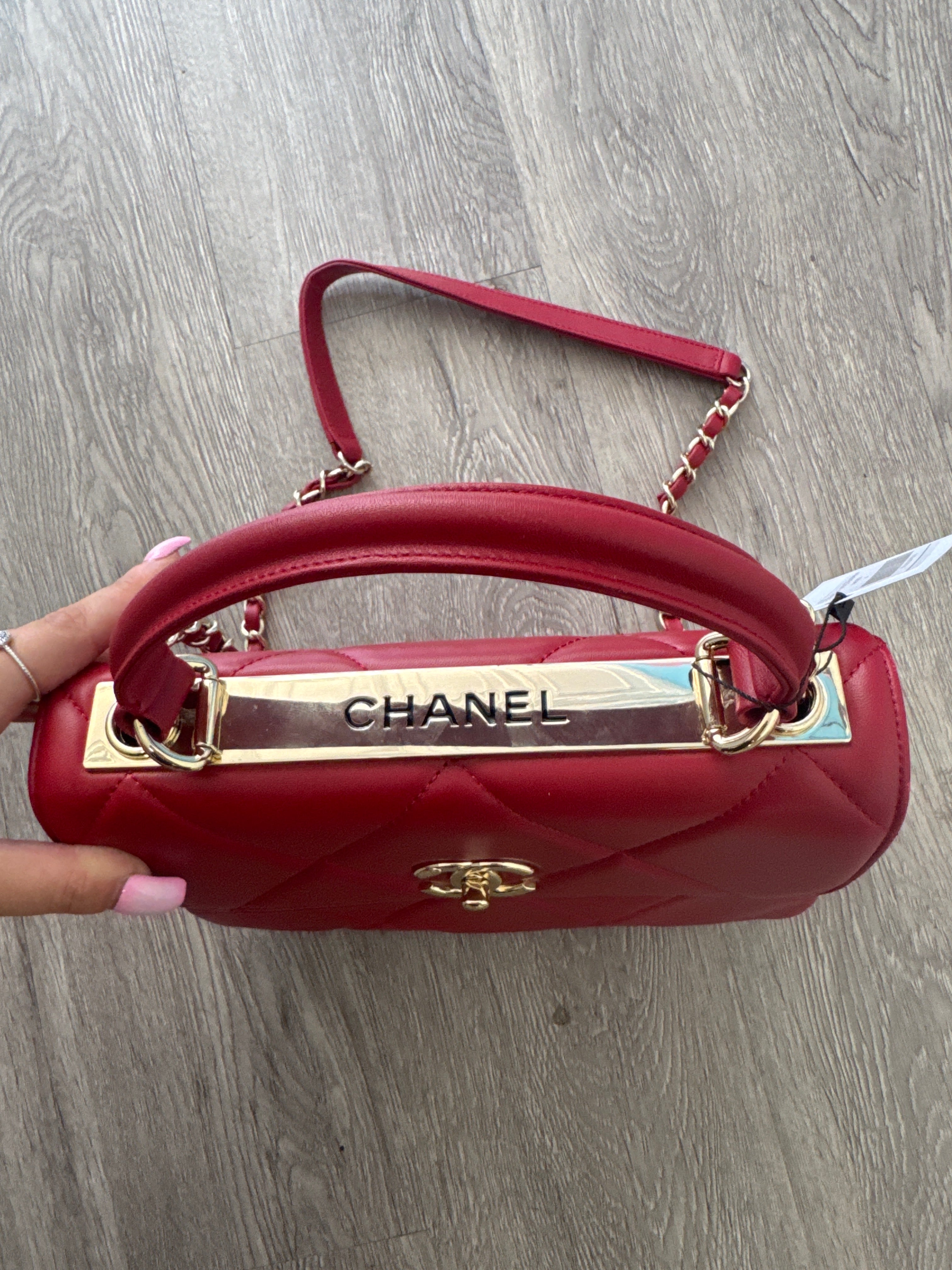Chanel Red Trendy CC Bag Used Medium N/A