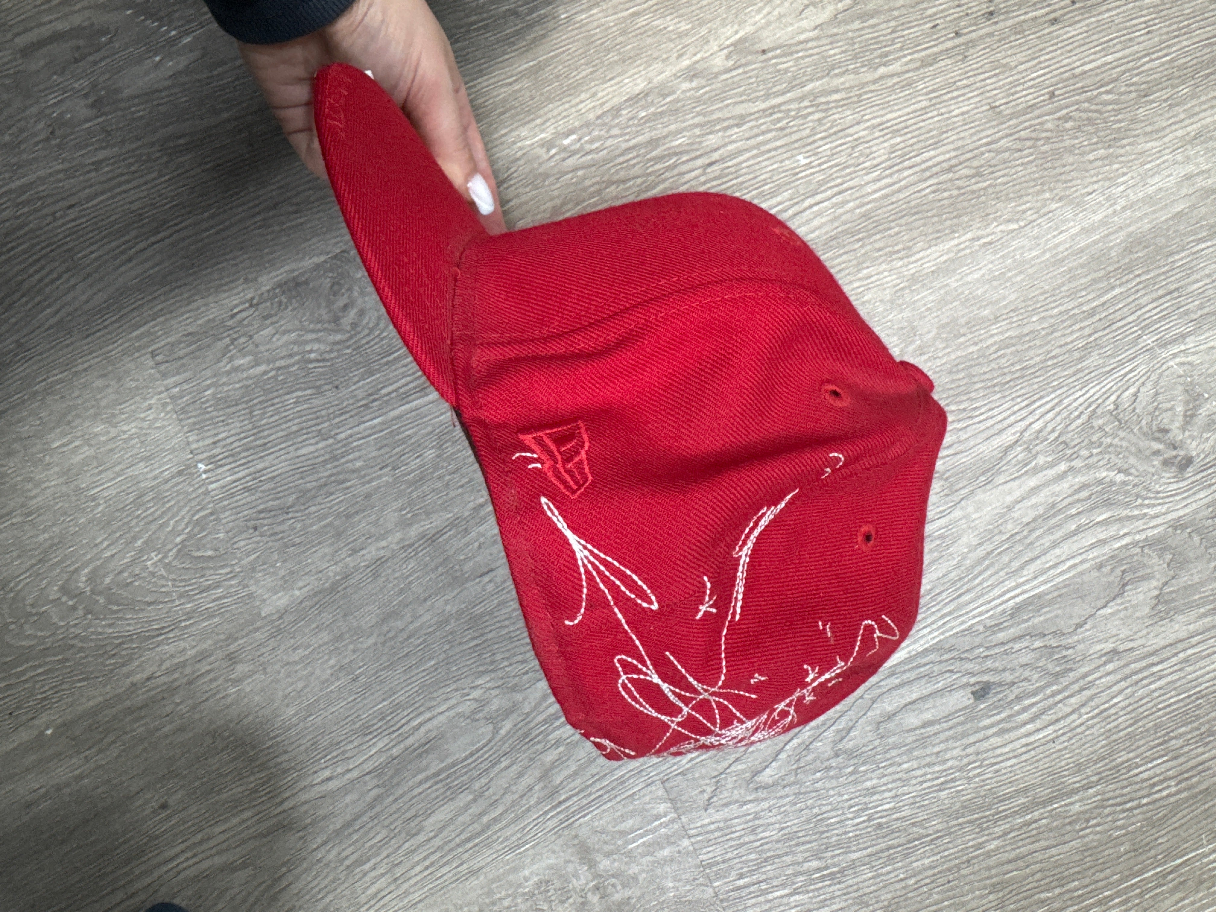 Supreme Red Futura Script Hat