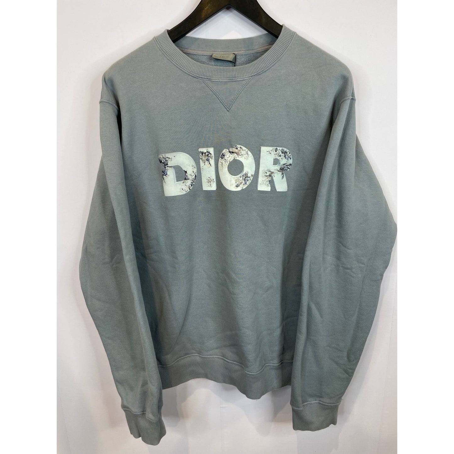 Dior Crewneck Daniel Arsham Powder Blue Chest Logo Used XL