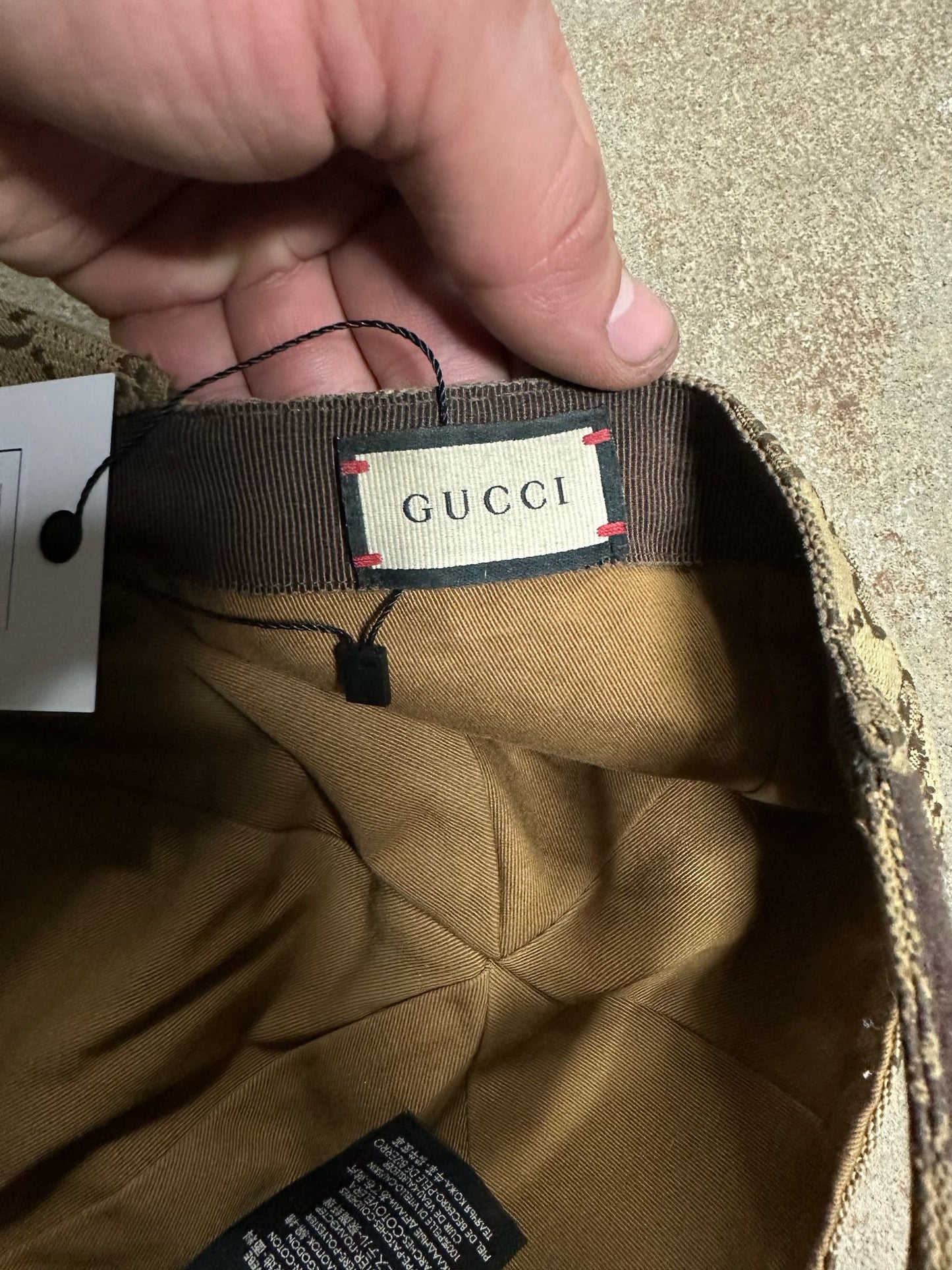 Gucci Patch Hat Brown Mono Used Medium