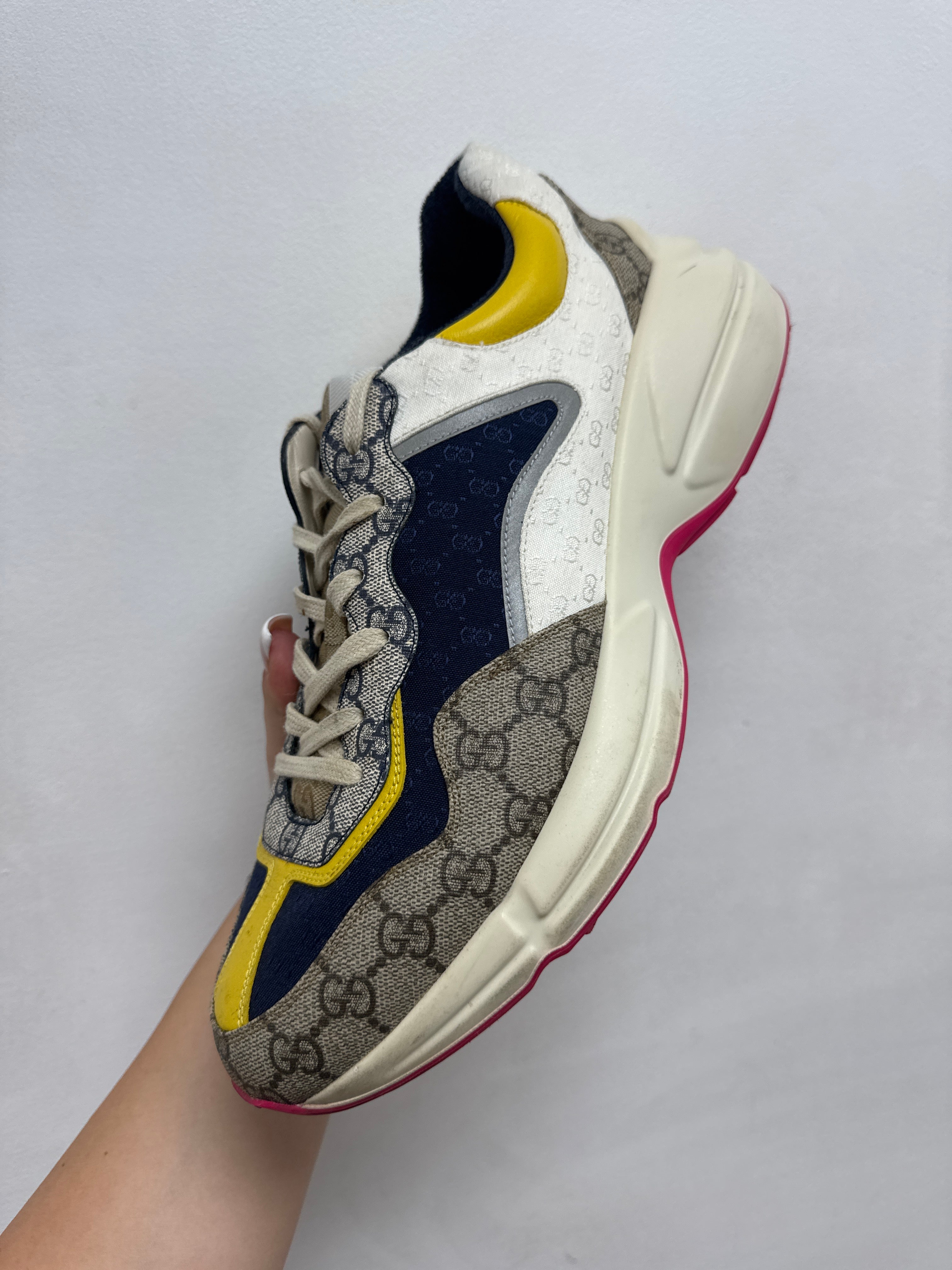 Gucci Tri Color Monogram Rhyton Sneakers