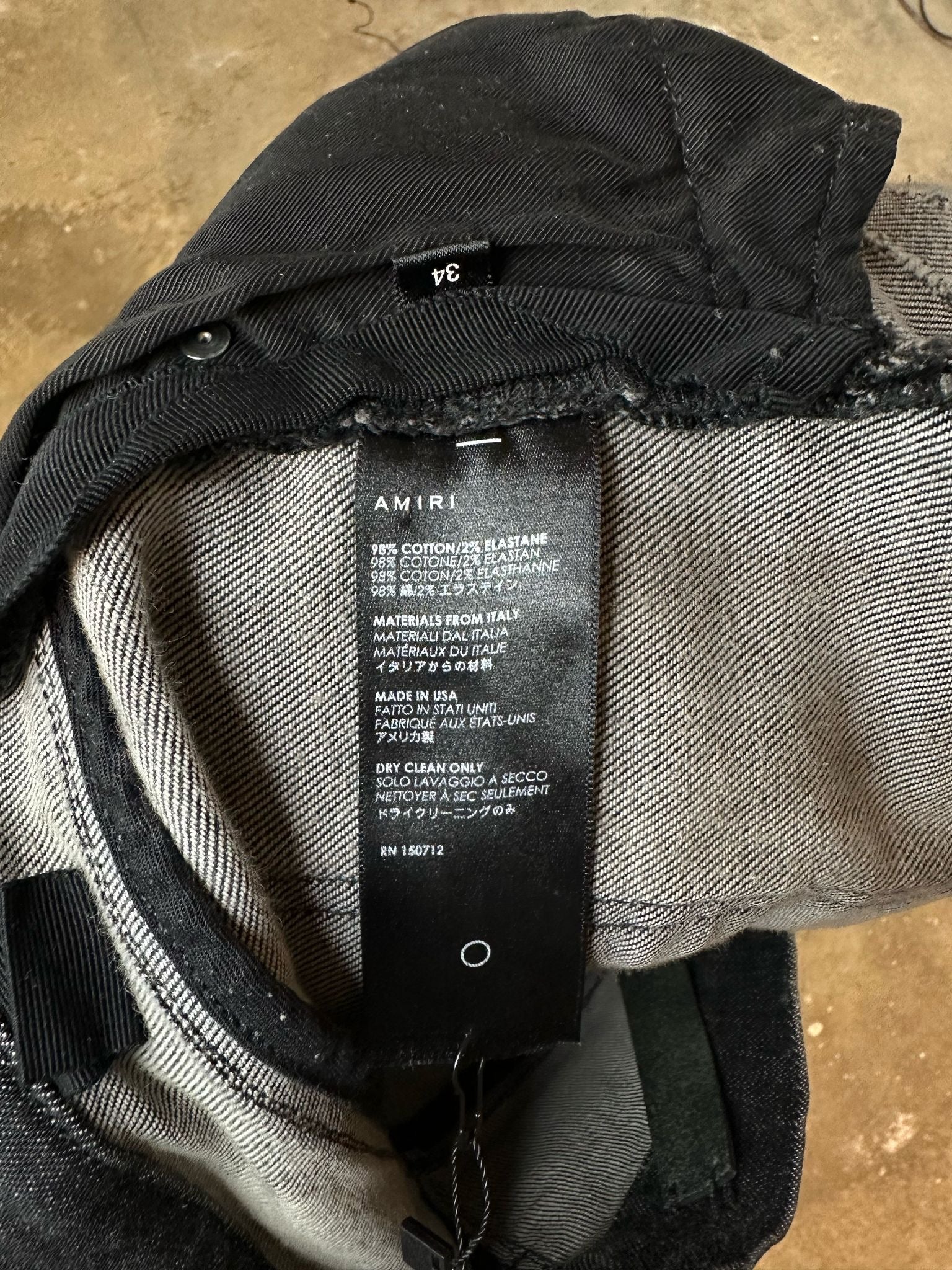 Amiri Thrasher Grey Bleach Used 34