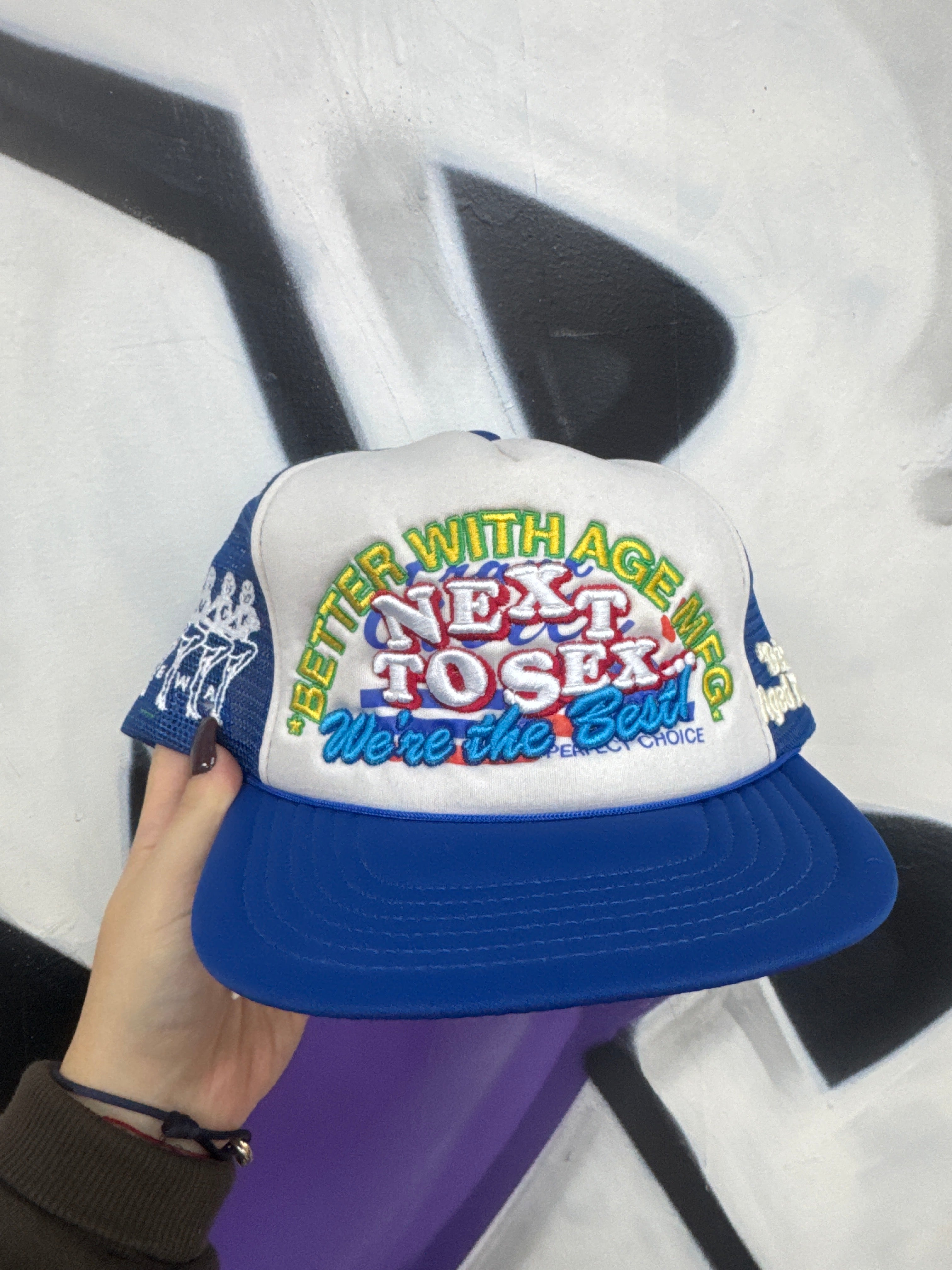 Better With Age 'Next to Sex' Blue & White Hat