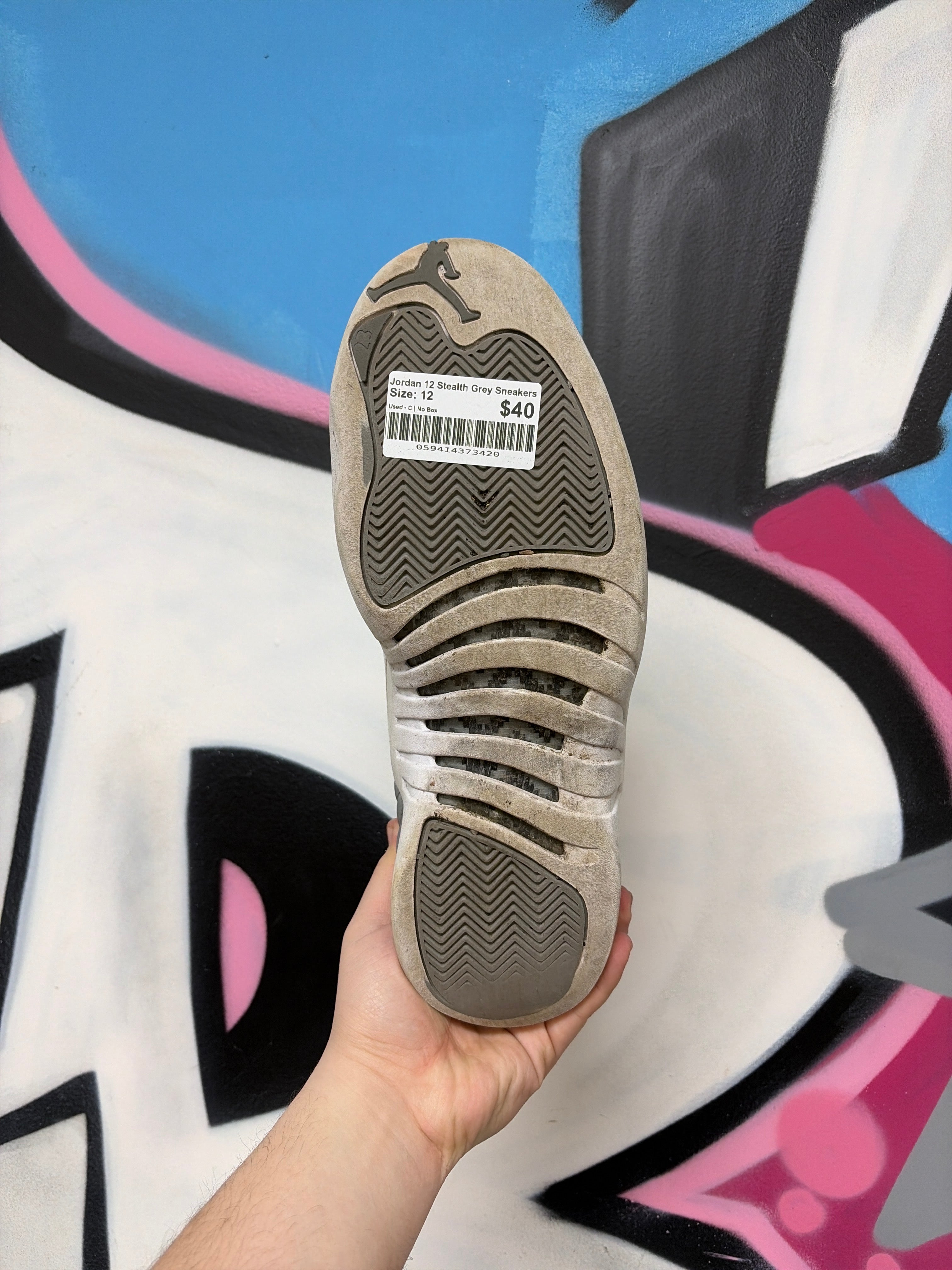 Jordan 12 Stealth Grey Sneakers