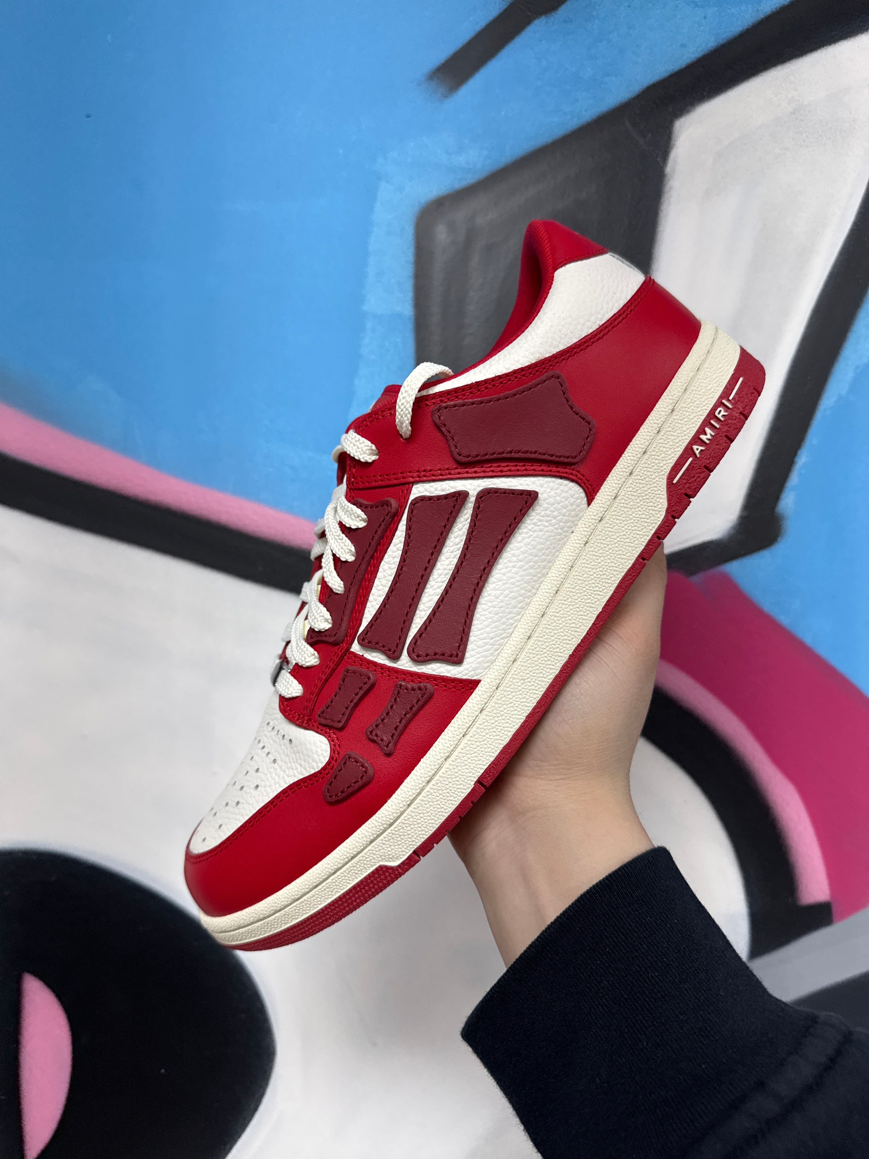 Amiri Red White Skel Low Sneakers