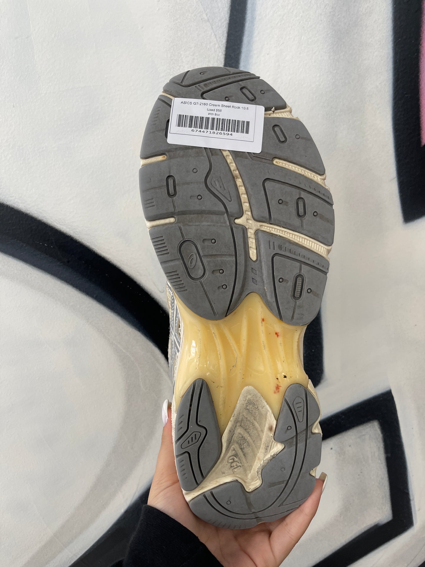ASICS GT-2160 Cream Sheet Rock Used With Box