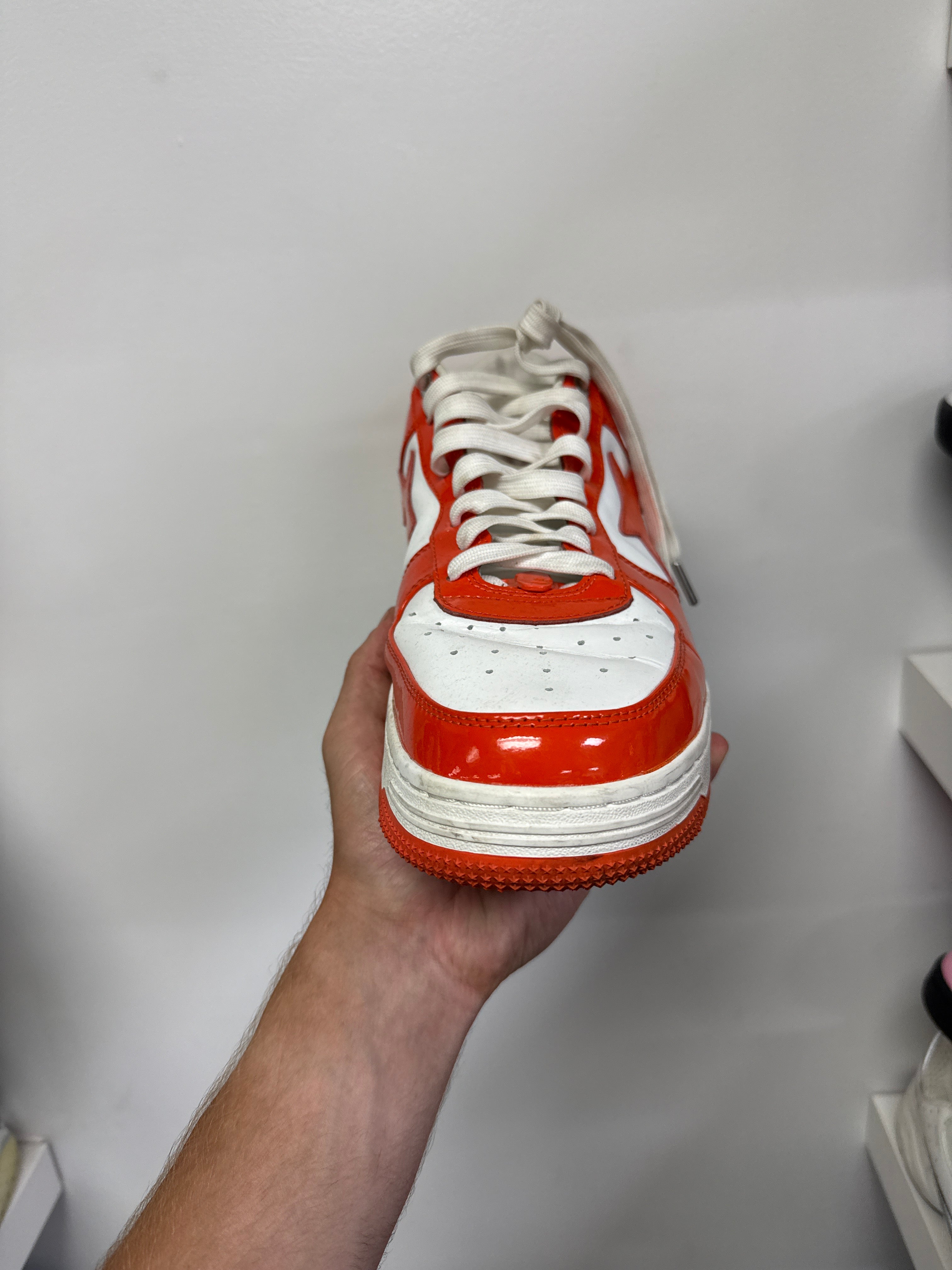 BAPE Orange White Bapesta Sneakers