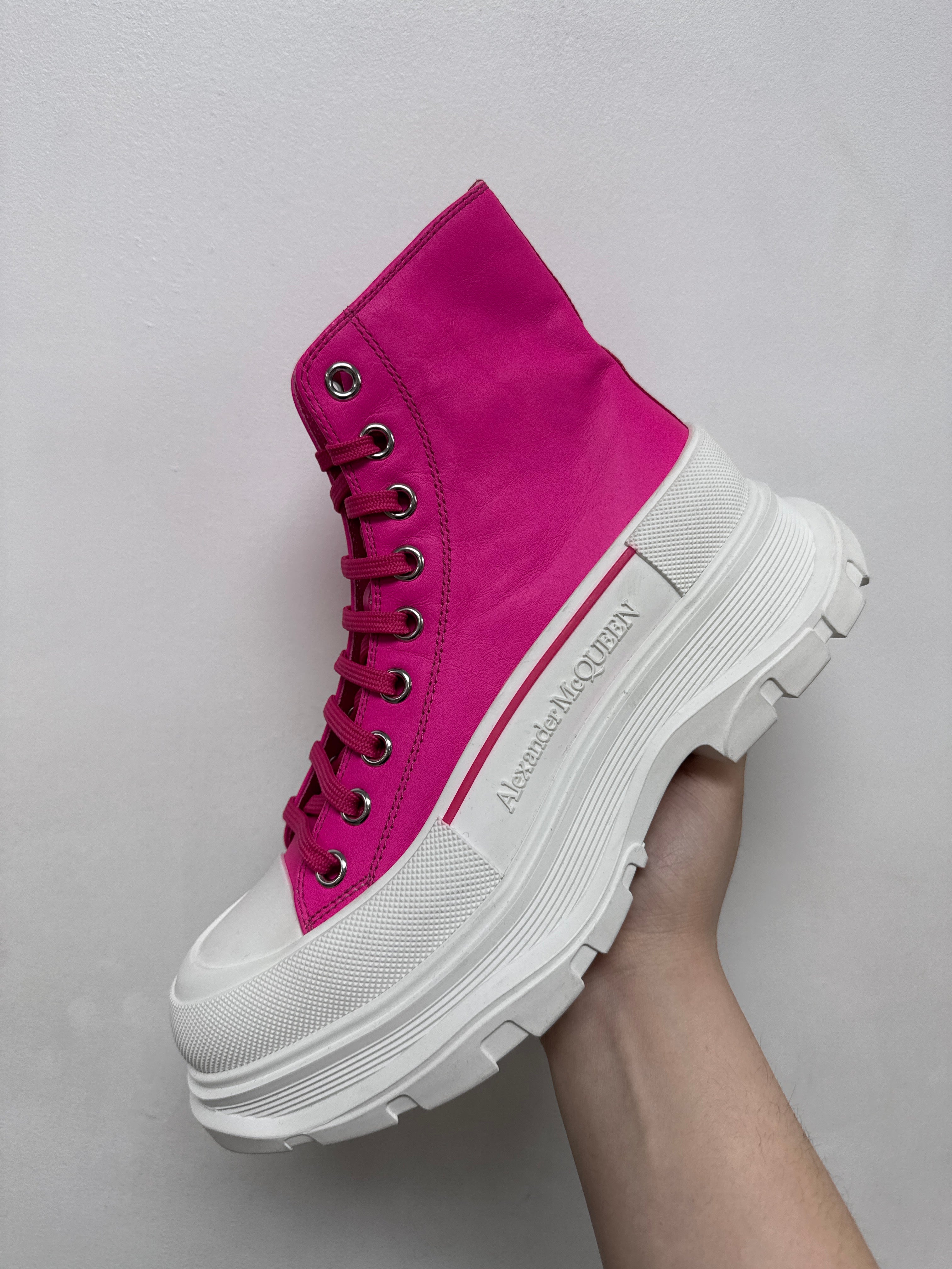 Alexander Mcqueen Hot Pink Oversized Boots