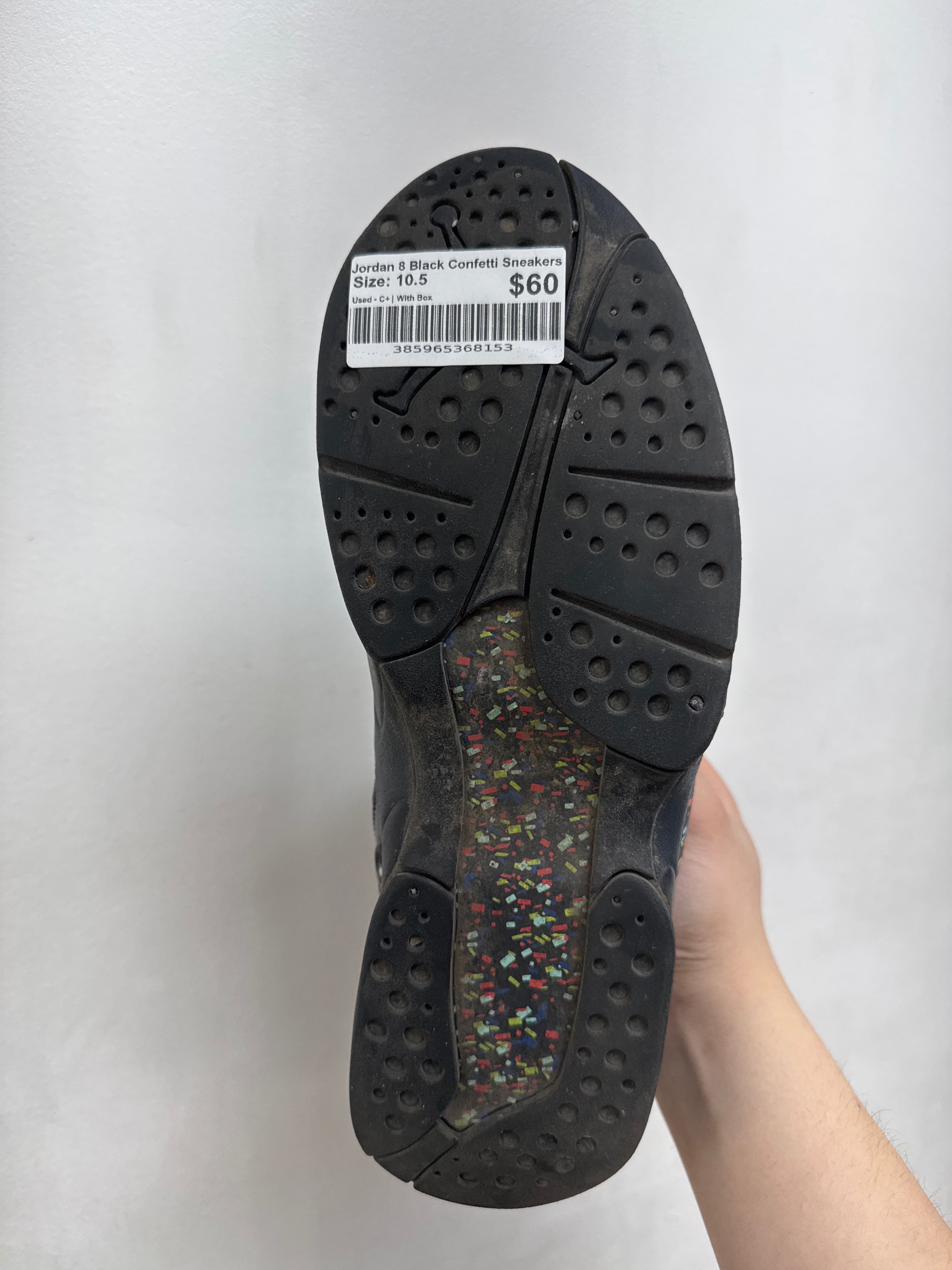 Jordan 8 Black Confetti Sneakers