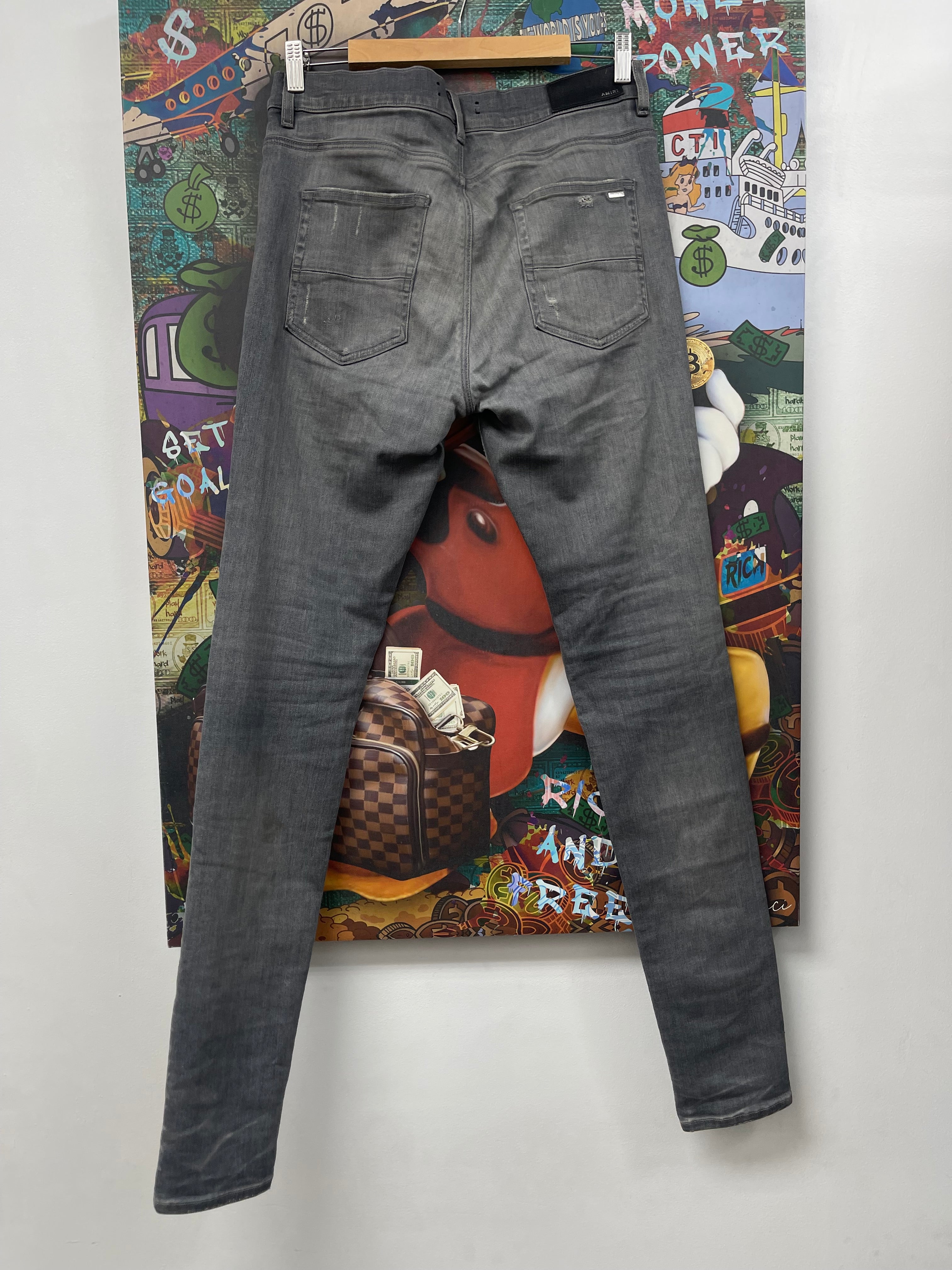 Amiri MX1 Grey Playboy Patch Jeans