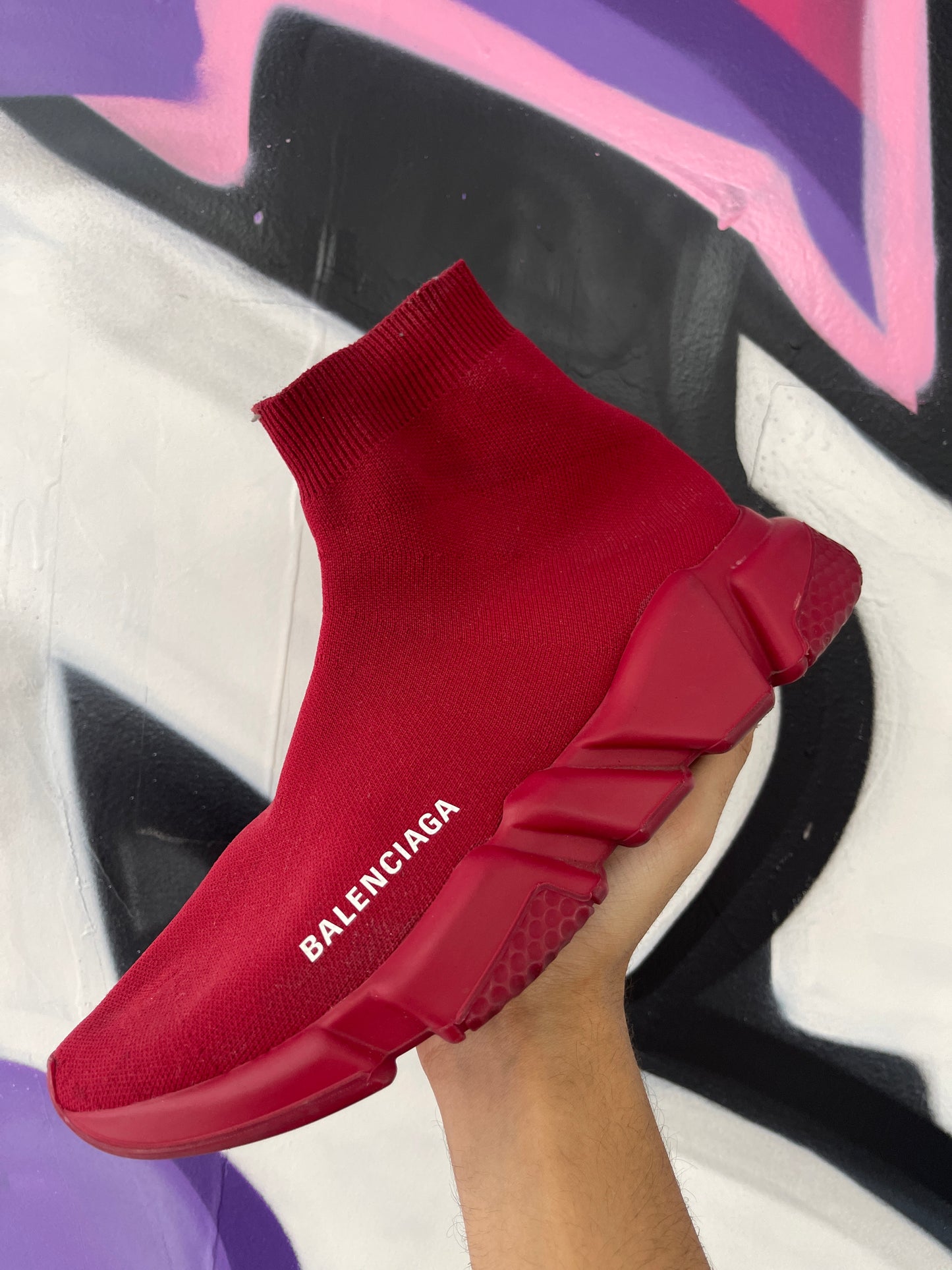 Balenciaga Red Socks Used No Box