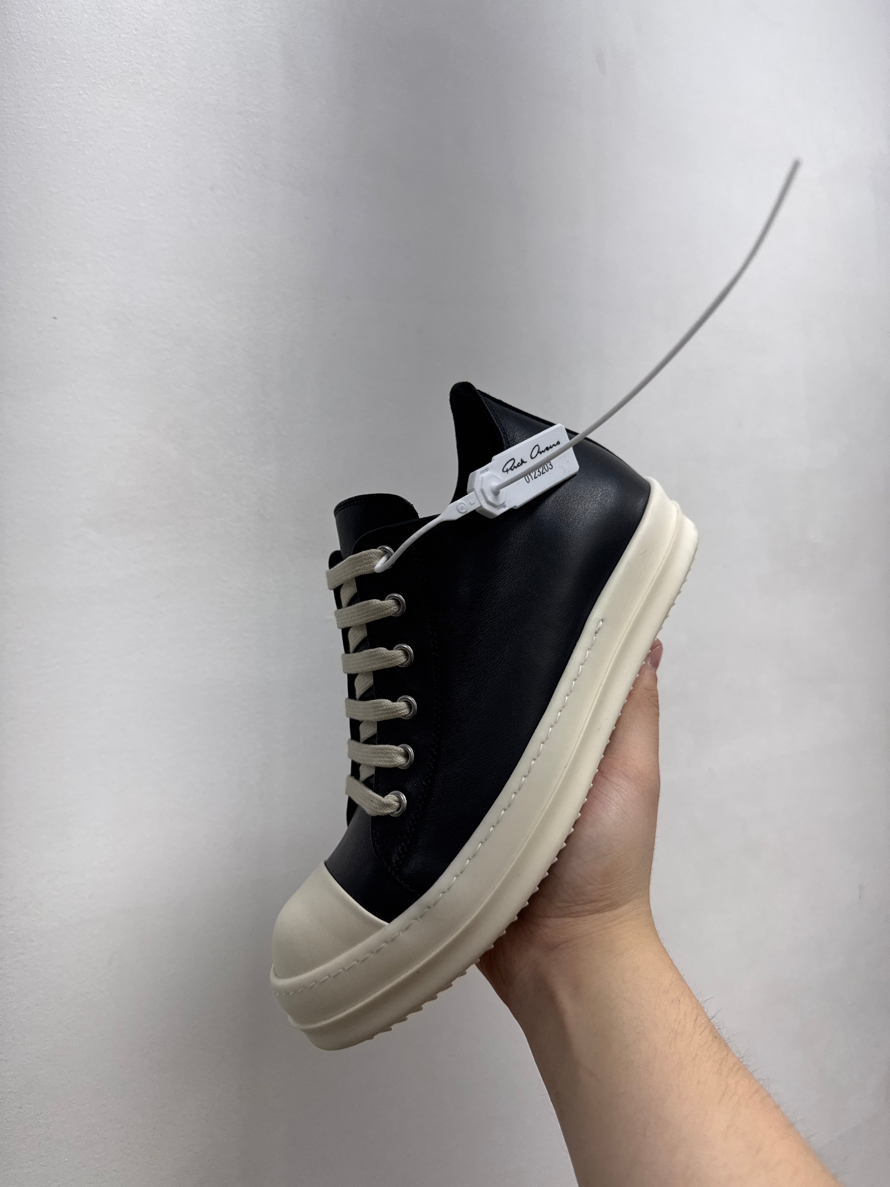 Rick Owens Black & Milk Mainline Ramone Low Sneakers