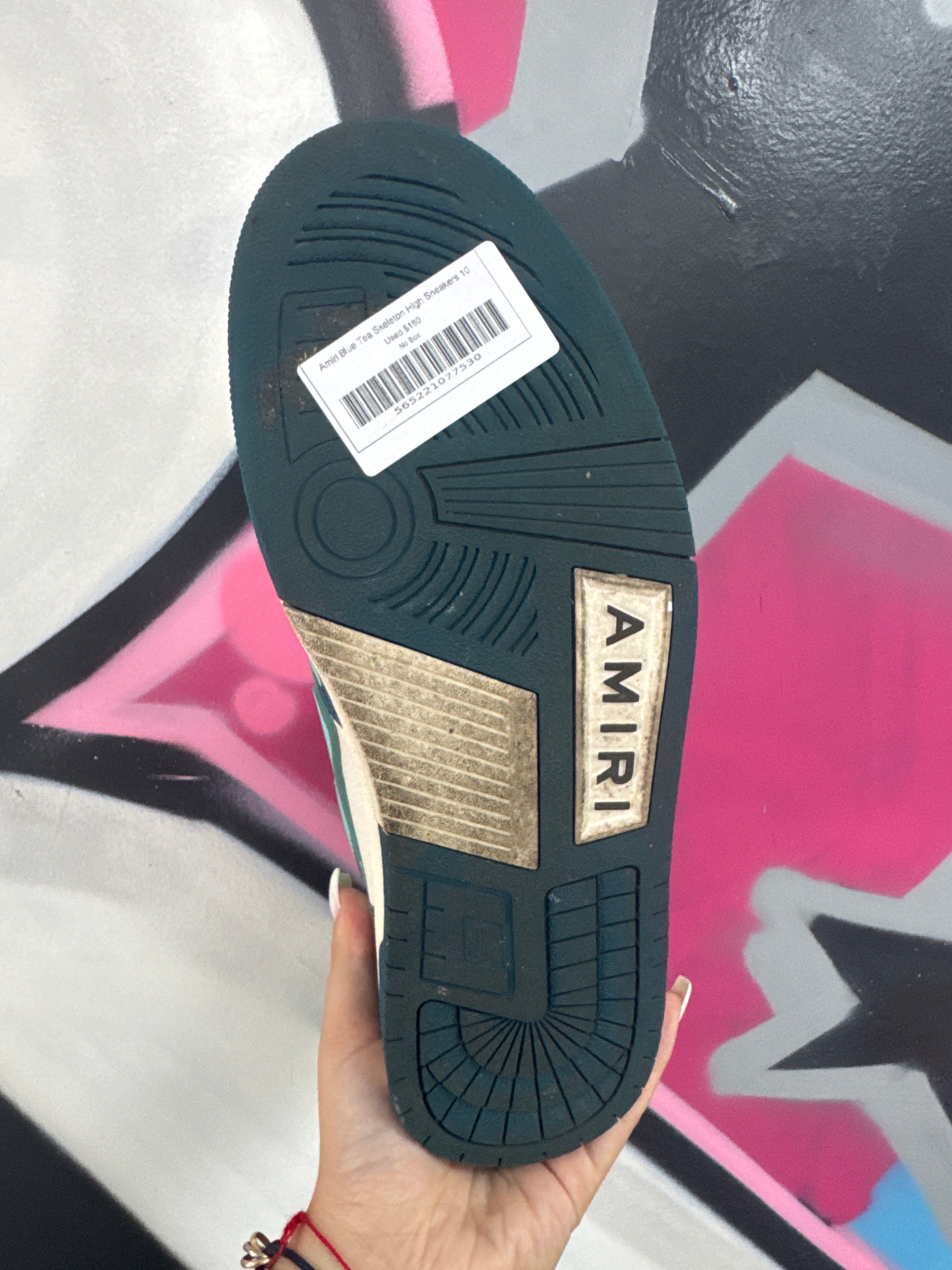 Amiri Blue Tea Skeleton High Sneakers Used No Box