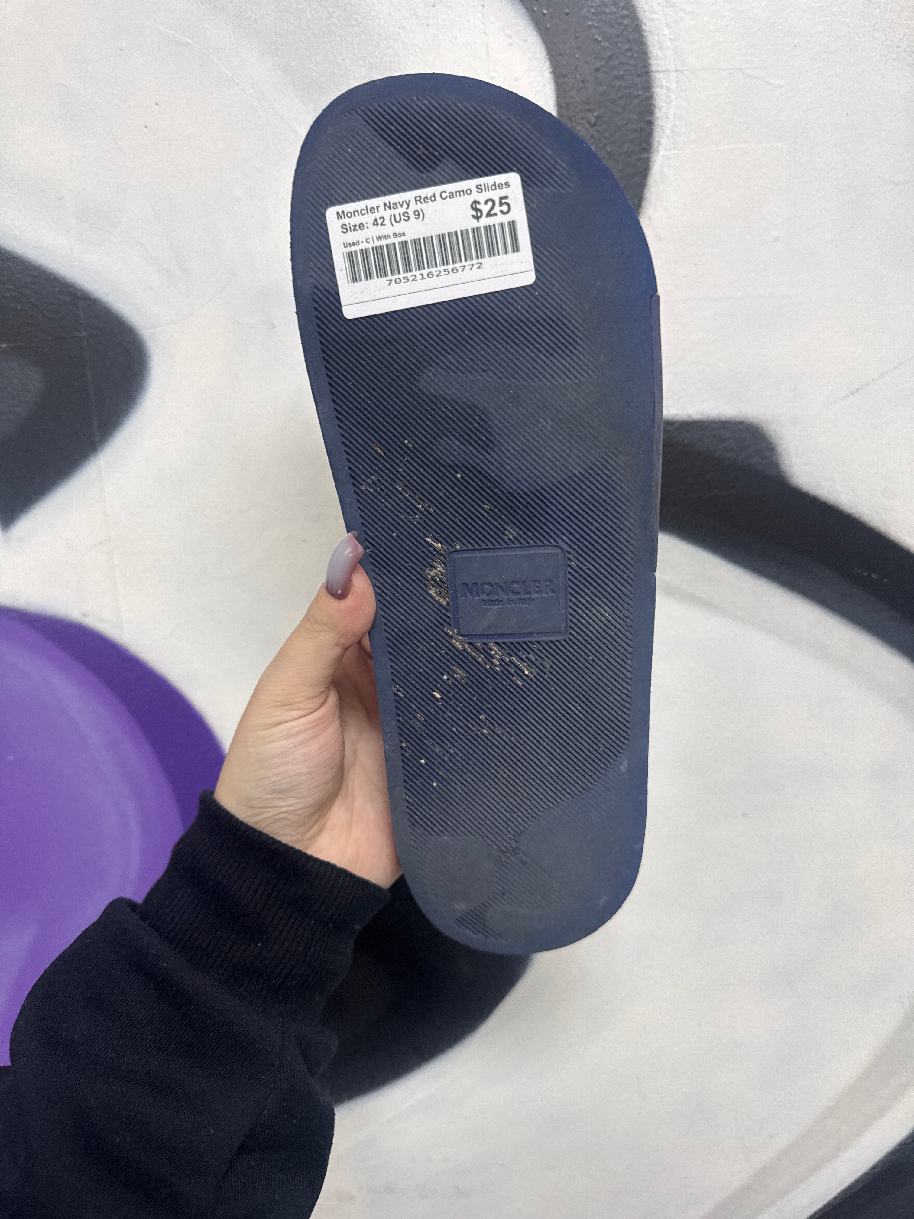 Moncler Navy Red Camo Slides