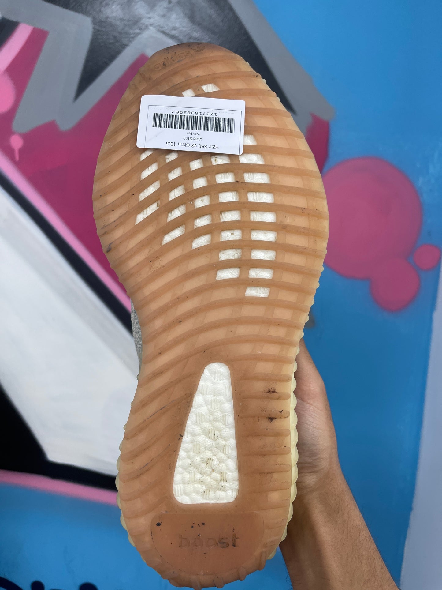 YZY 350 v2 Citrin Used With Box